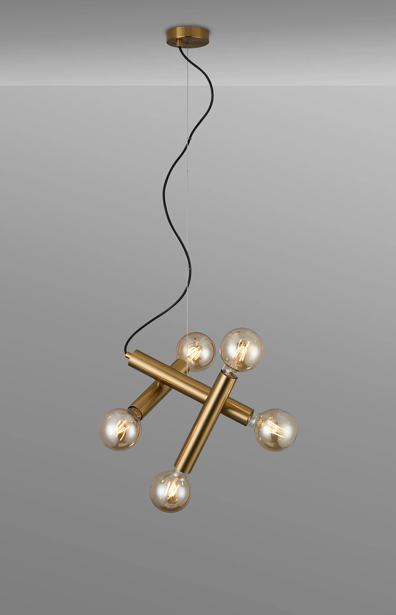 Taverley 3 Arm 5 Light Angled Pendant E27- Black/ Gold/ Nickel Finishes - Image 9