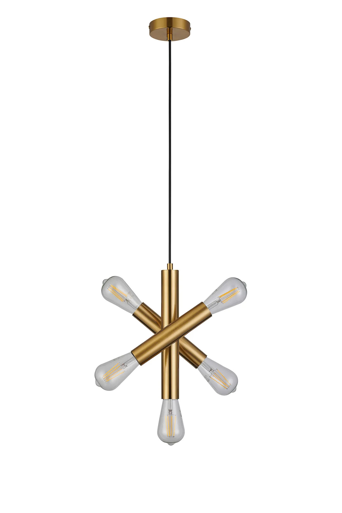 Taverley 3 Arm 5 Light Vertical Adjustable Pendant E27- Gold/ Nickel/ Black Finishes - Image 8