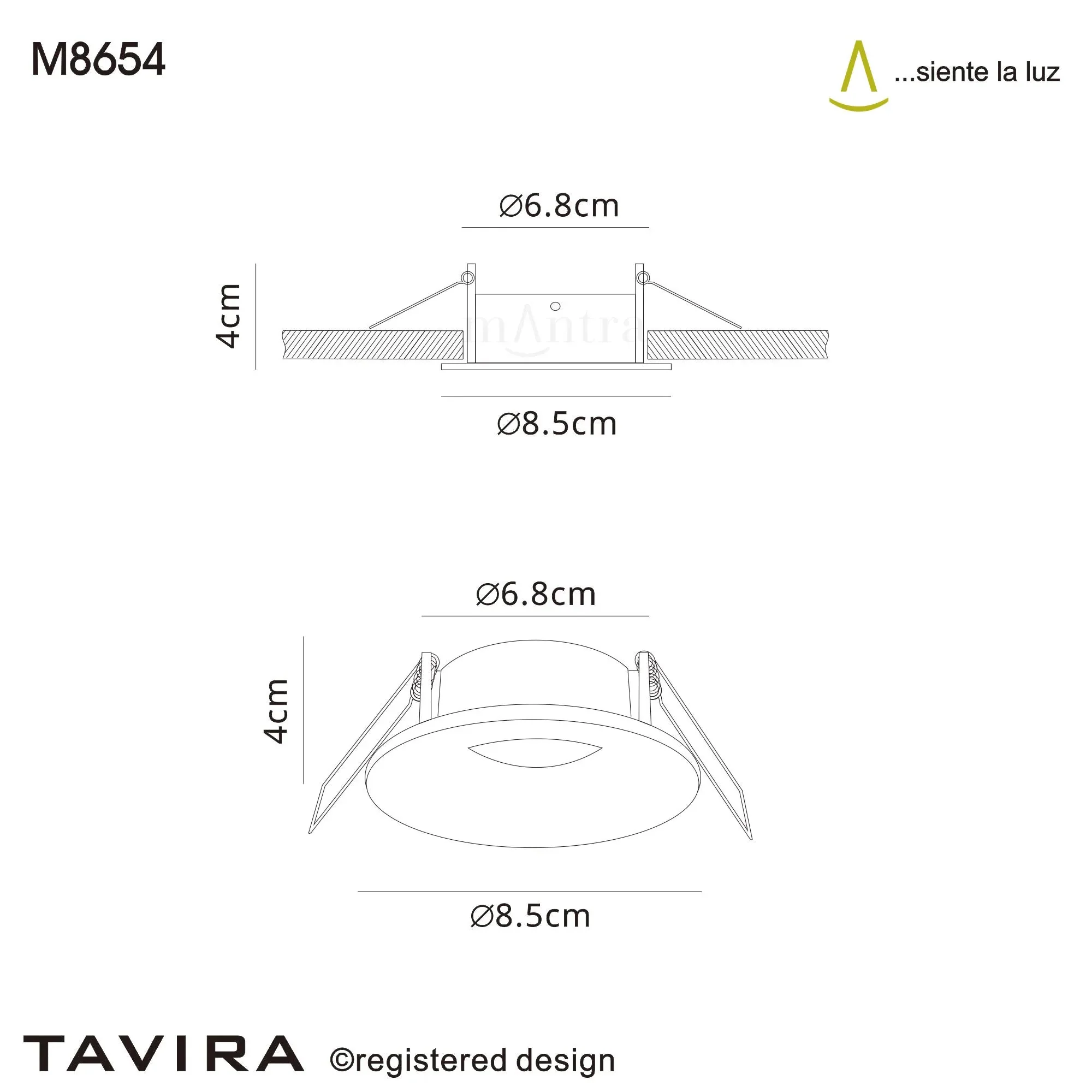 Tavira Recessed Spotlight Round/Square GU10 IP54 - White/Black - Image 6