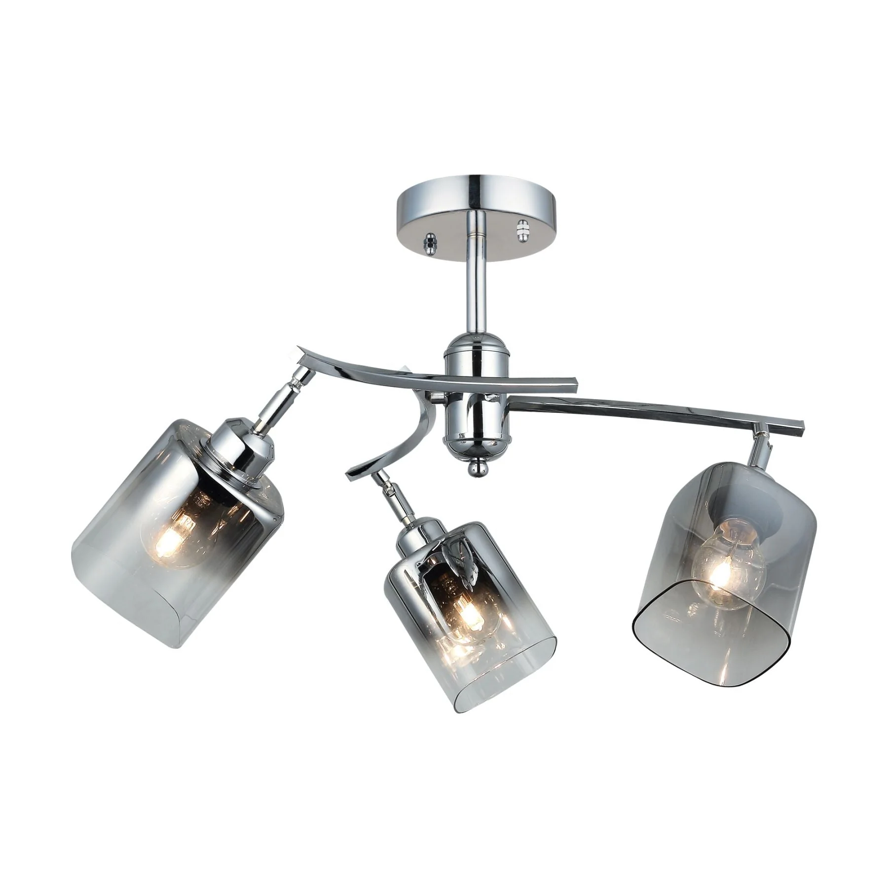 Taylor 3/6Lt Semi Flush, Antique Brass/Polished Chrome - Image 2
