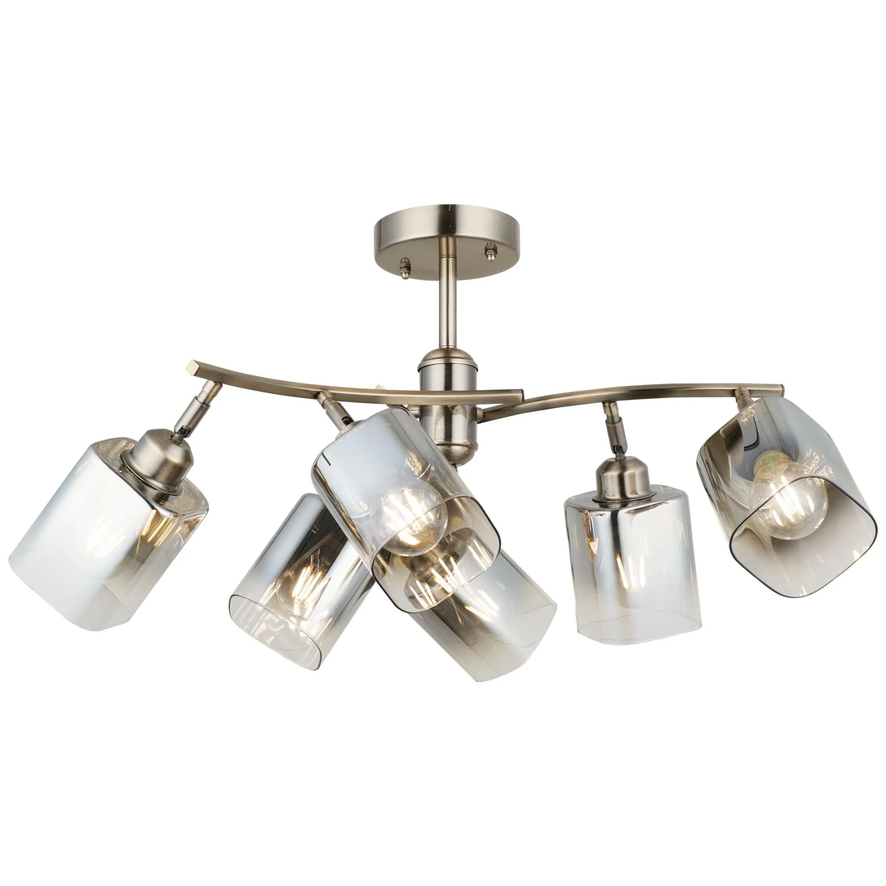 Taylor 3/6Lt Semi Flush, Antique Brass/Polished Chrome - Image 3