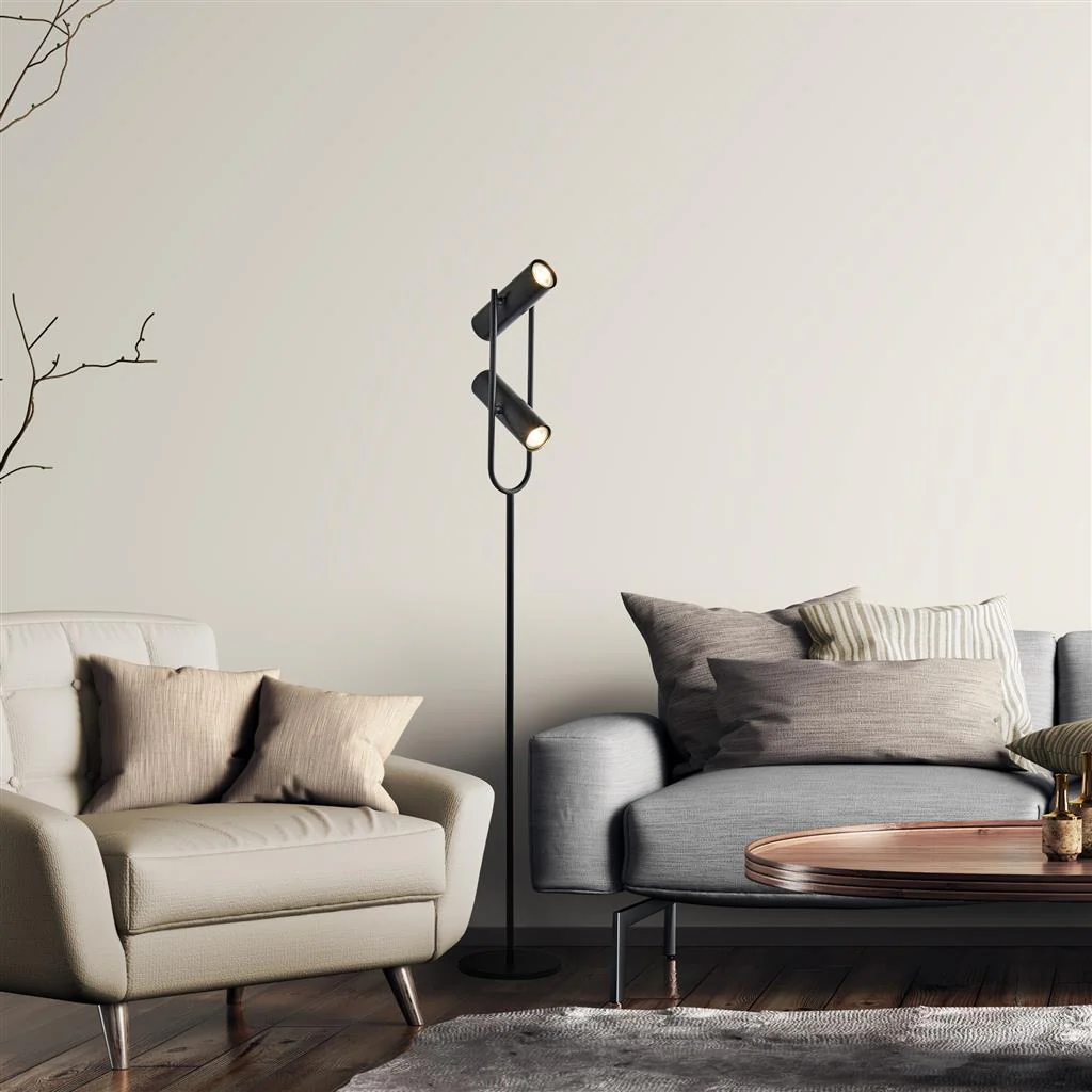 Telescope 2Lt Floor Lamp - Matt Black - Image 5