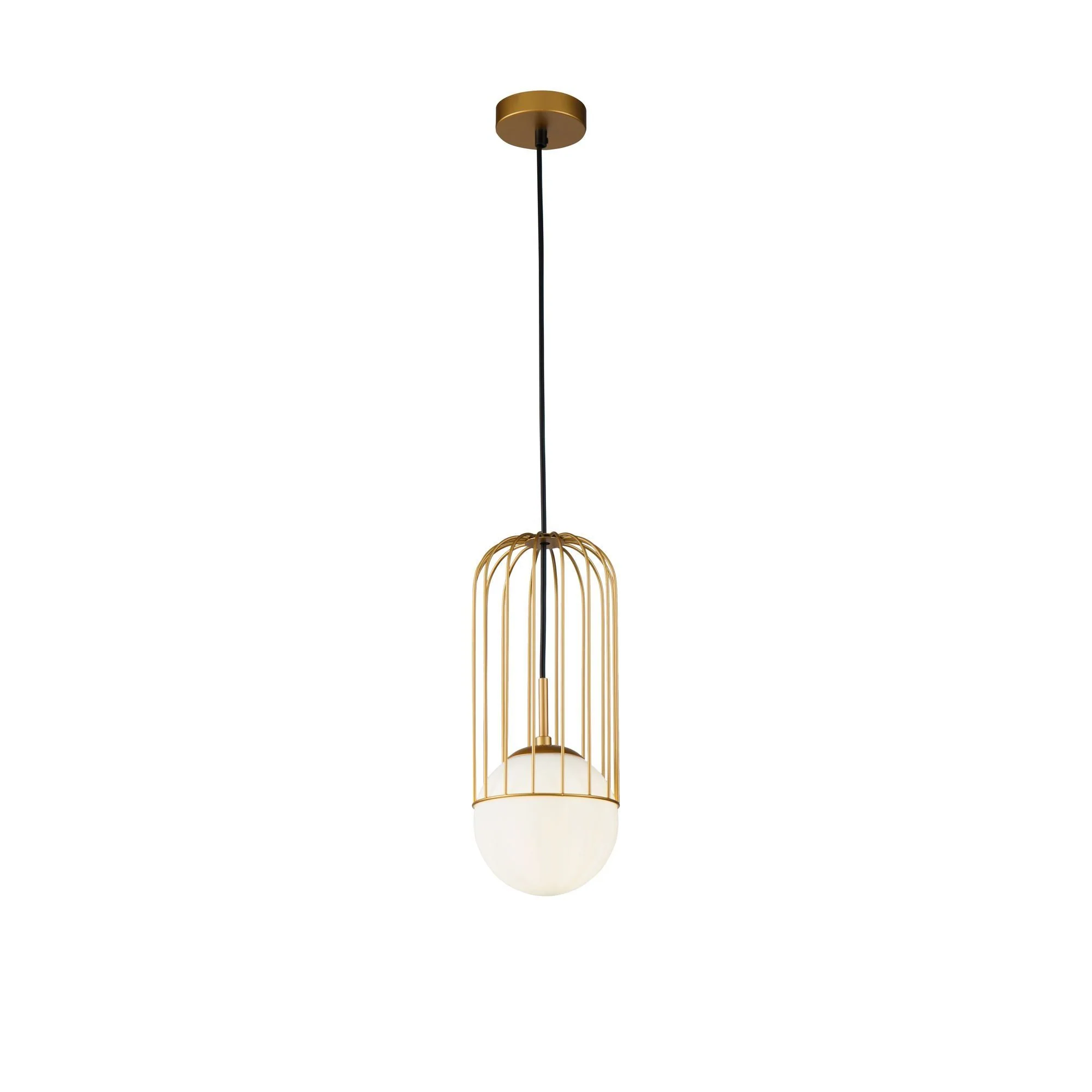 Telford 1Lt Small/Medium/Large Pendant Ceiling Light - White & Glass Finish - Image 3