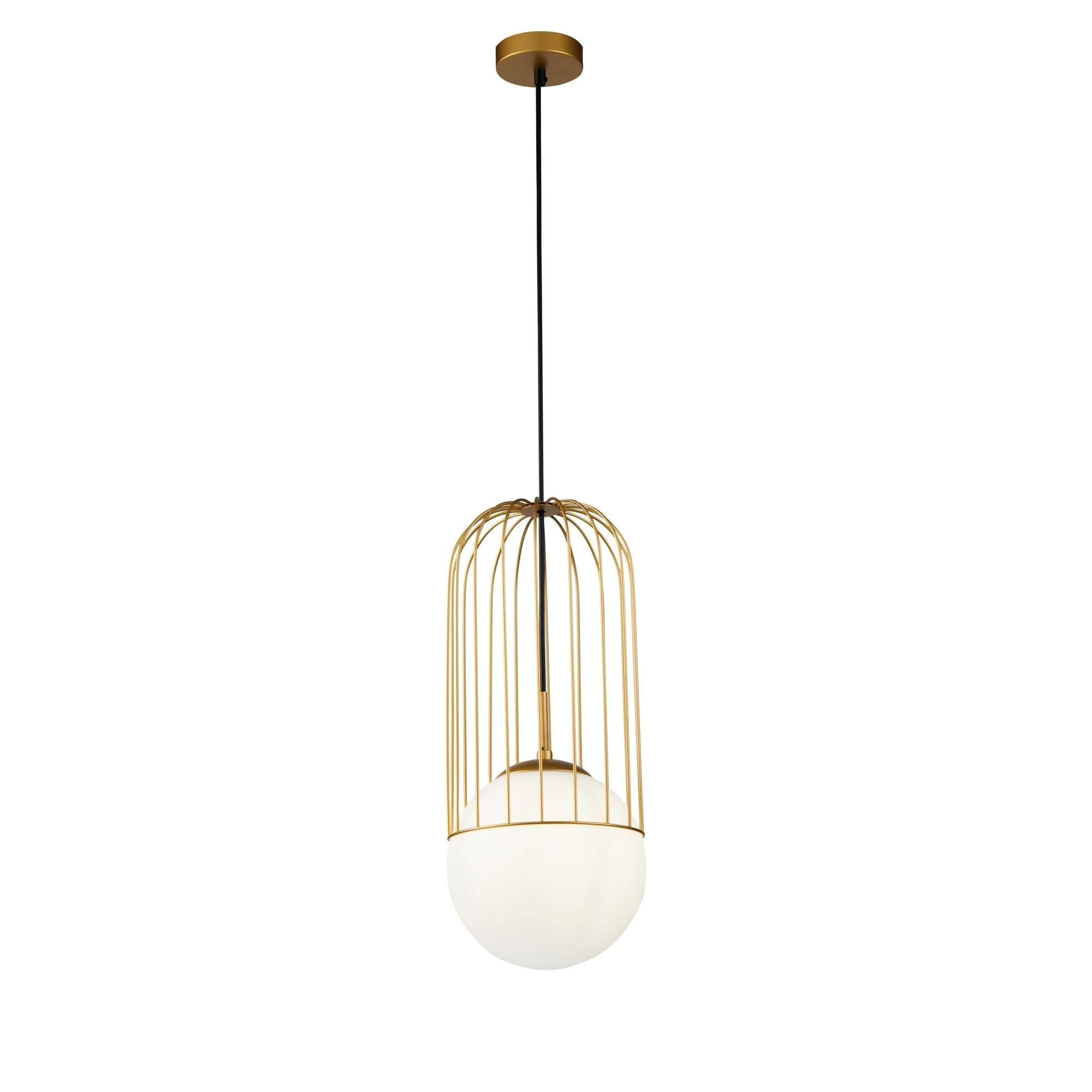 Telford 1Lt Small/Medium/Large Pendant Ceiling Light - White & Glass Finish - Image 6