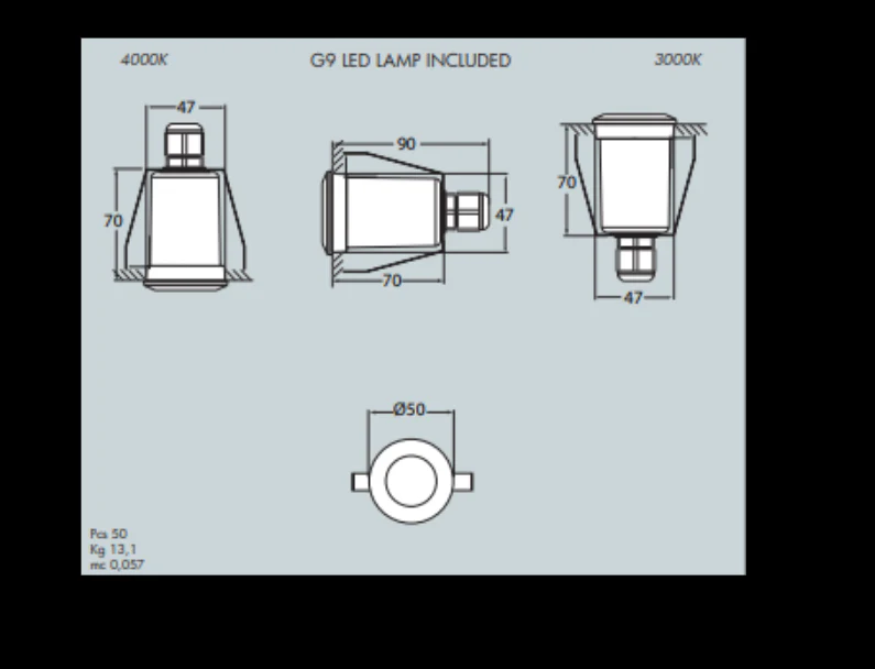 Teresa G9 1.7W 3K Led Ground Light- Grey/ Black Frosted - Image 4