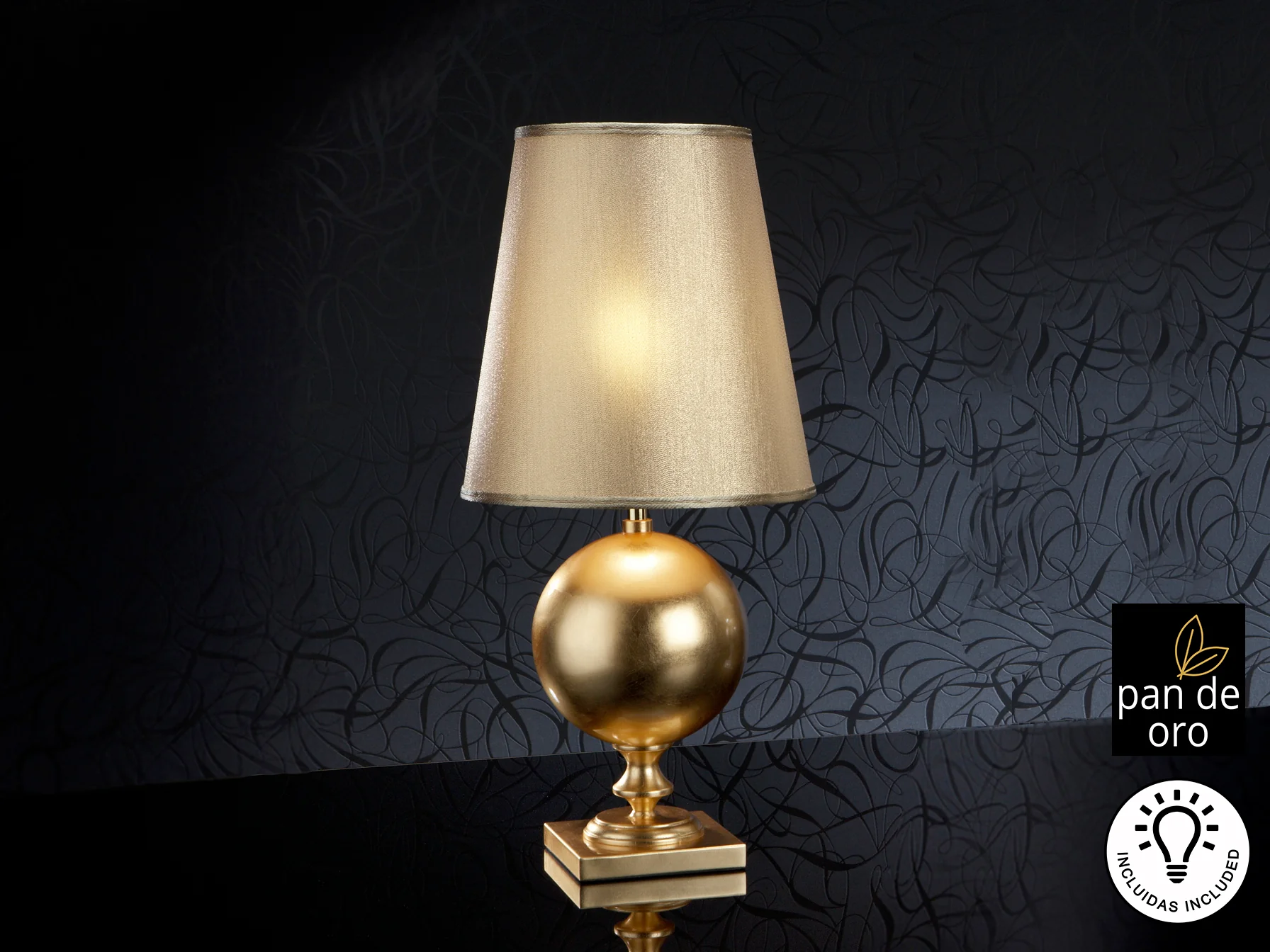 Terra Table Lamp- Gold Leaves Finish - Image 3