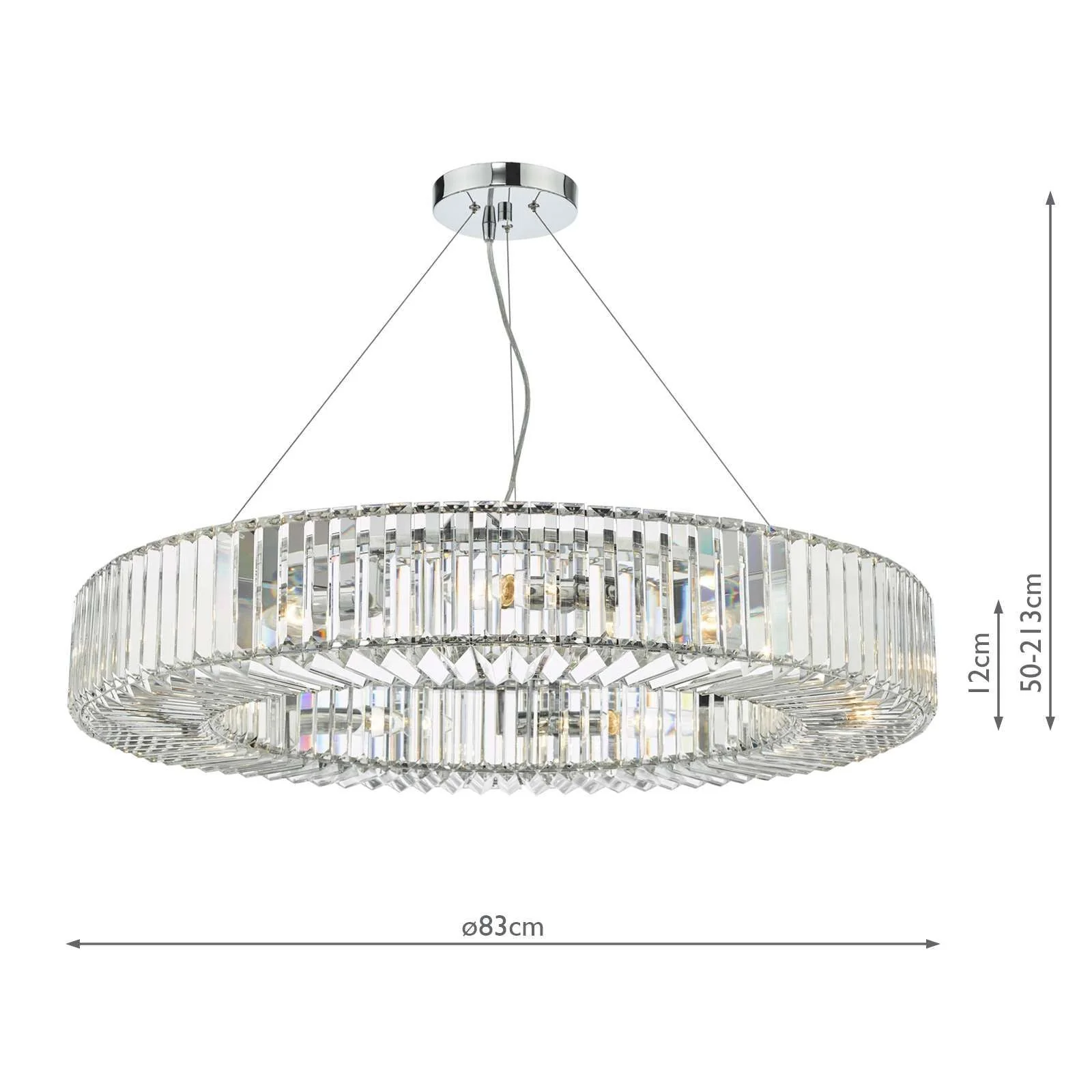 Teyana 9Lt Crystal Ceiling Light - Polished Chrome Crystal - Image 8