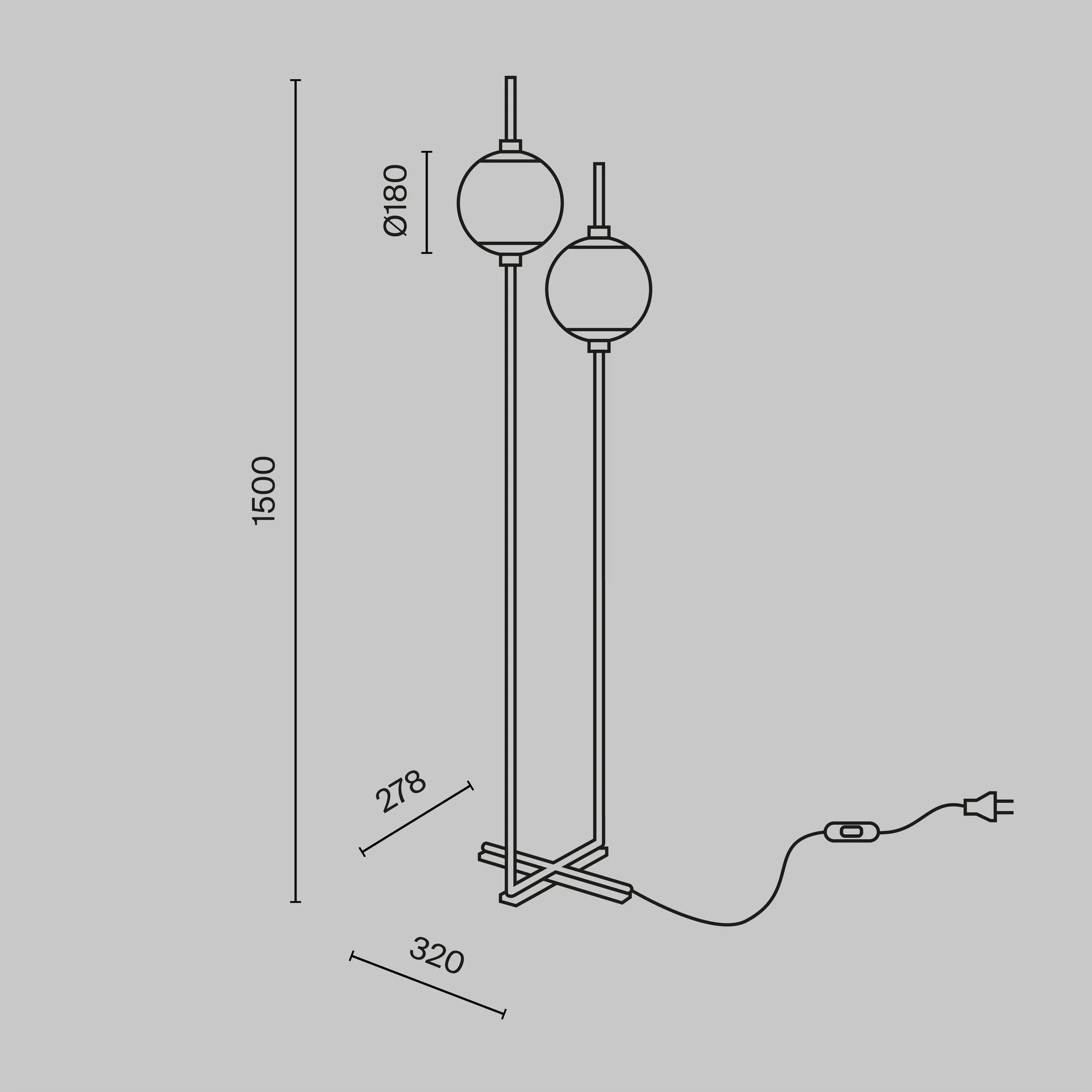 The Sixth Sense Floor lamp Integrated LED - Black & White/Brass & White Finish - Image 3