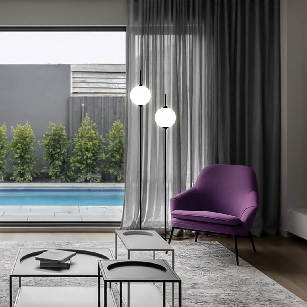 The Sixth Sense Floor lamp Integrated LED - Black & White/Brass & White Finish - Image 4