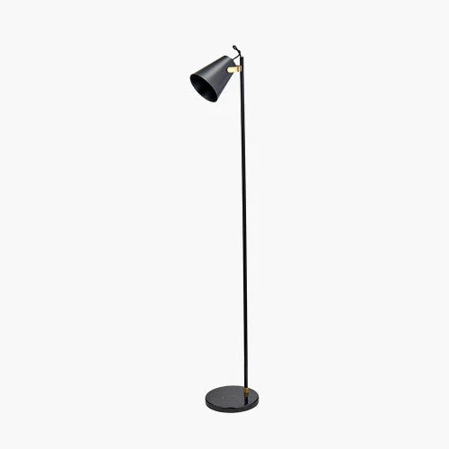 Theia Black and Brushed Brass Task Floor Lamp - Image 2