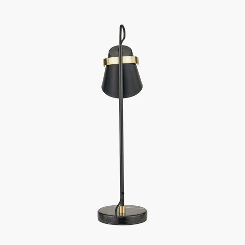 Theia Black and Brushed Brass Task Table Lamp - Image 3