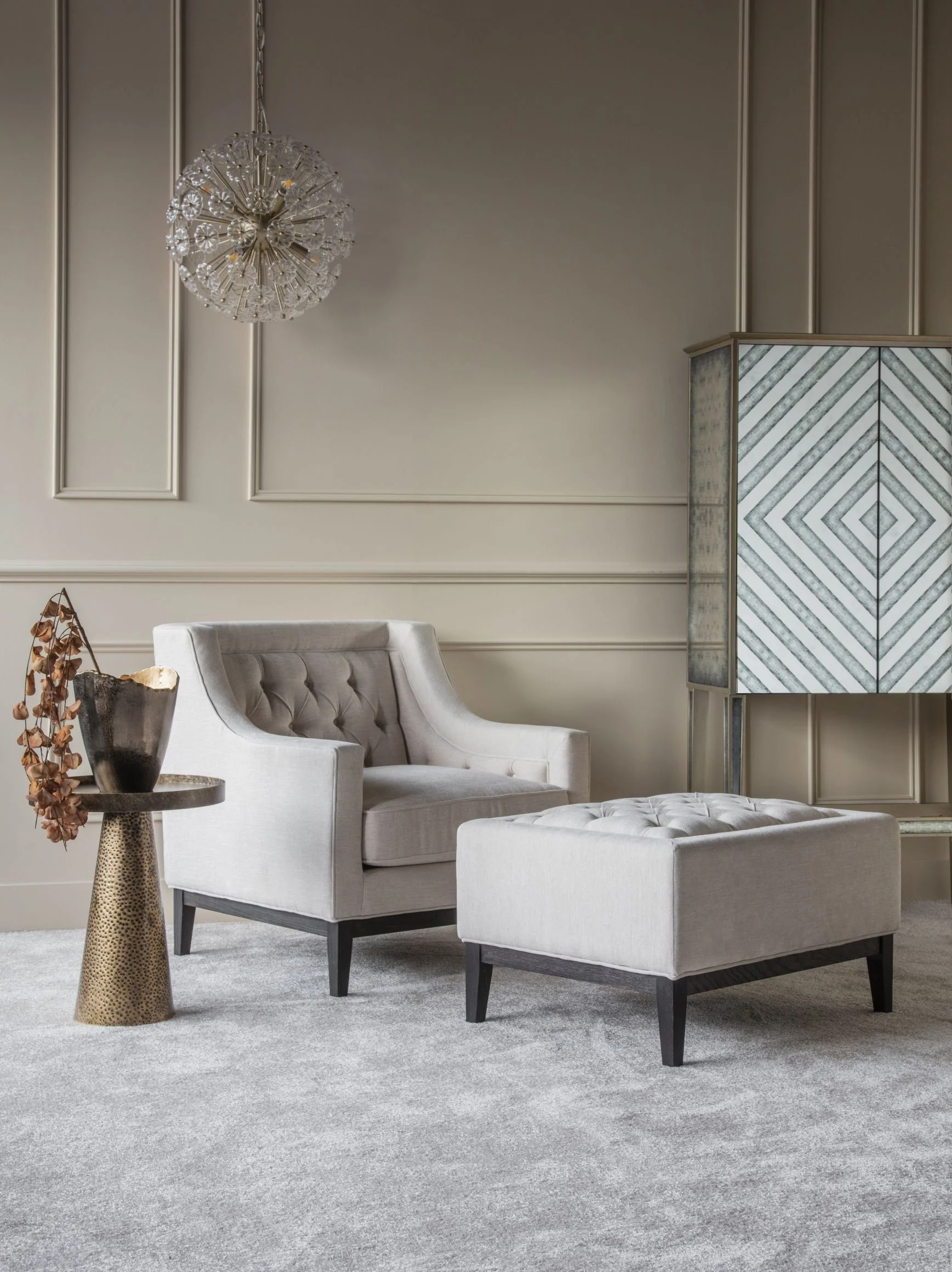 Theodore Buttoned Armchair - Various Colours - Image 9