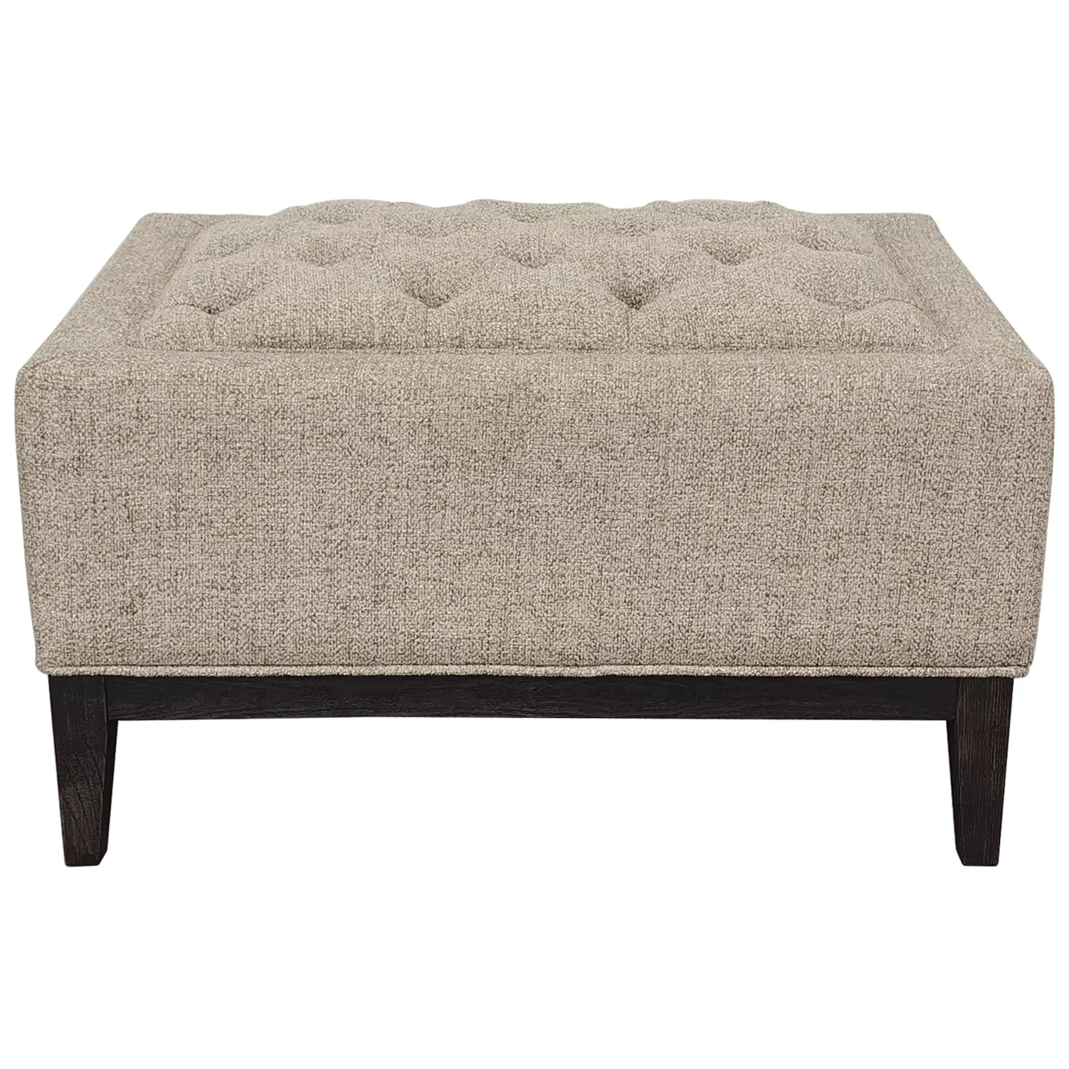 Theodore Buttoned Stool - Ivory/Warm Grey Fabric - Image 13