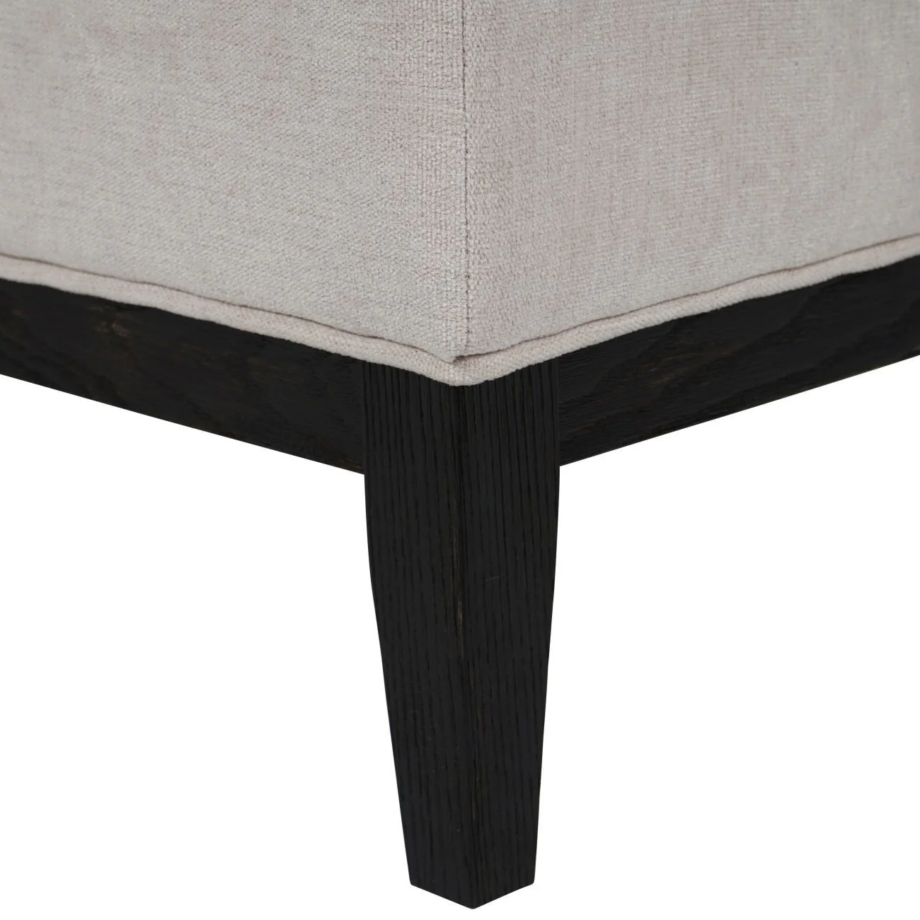 Theodore Buttoned Stool - Ivory/Warm Grey Fabric - Image 4