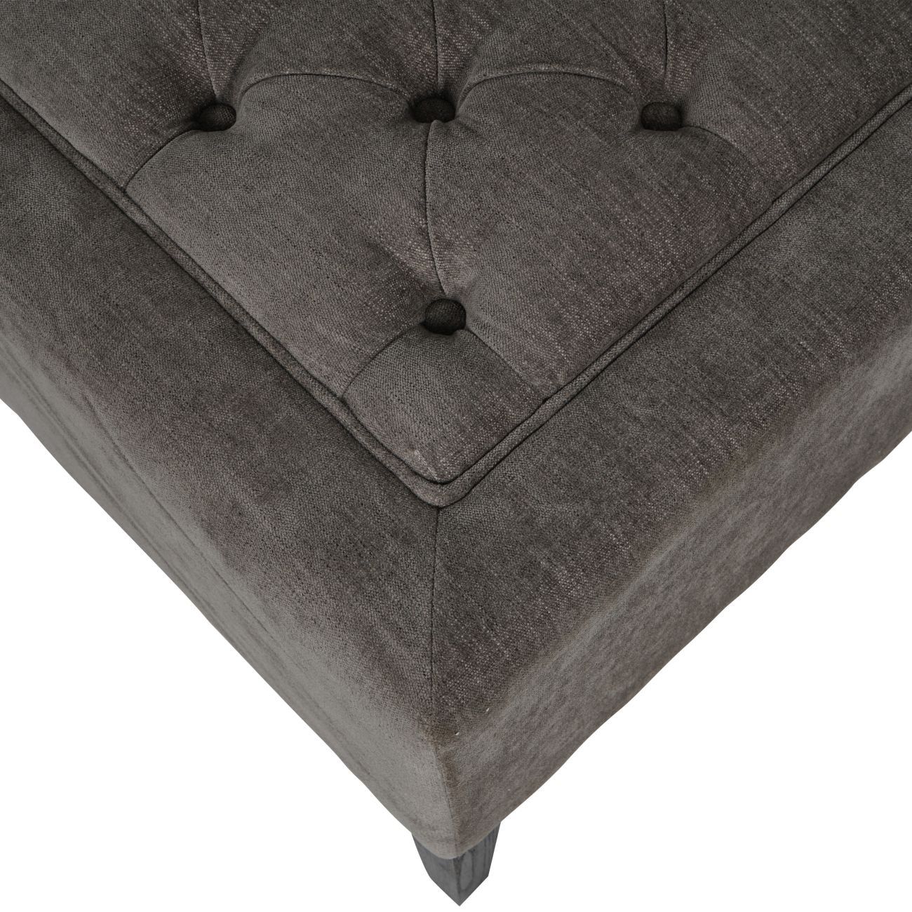 Theodore Buttoned Stool - Ivory/Warm Grey Fabric - Image 9