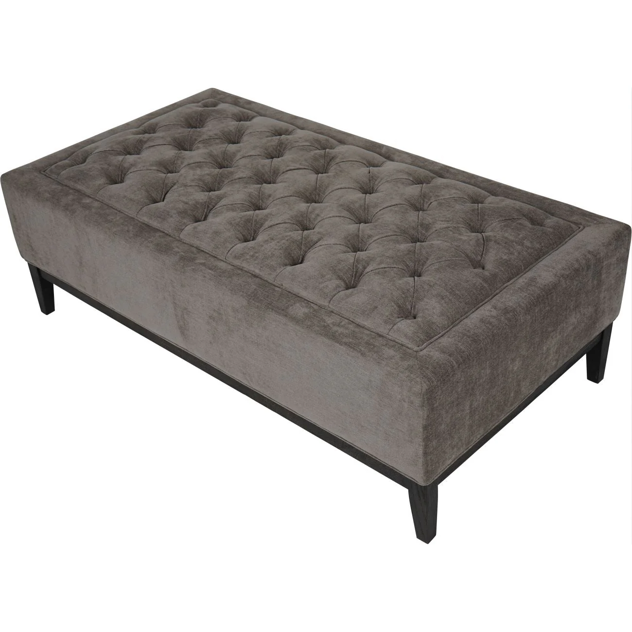 Theodore Buttoned XL Ottoman in Warm Grey Fabric - Image 3