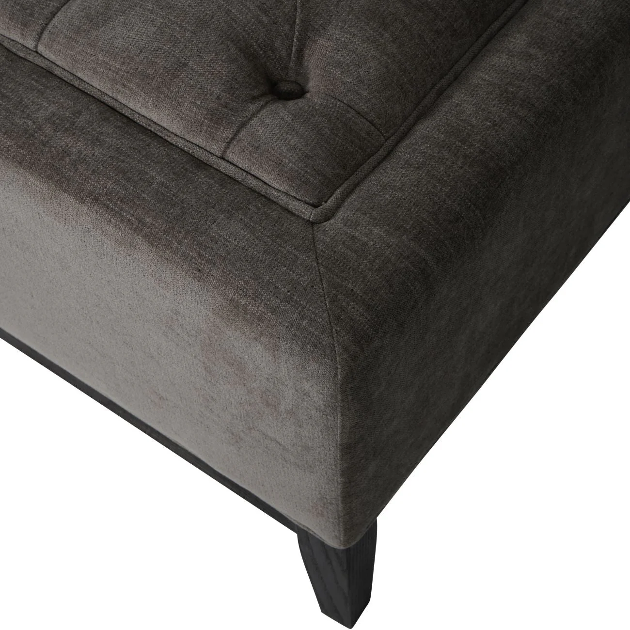 Theodore Buttoned XL Ottoman in Warm Grey Fabric - Image 4