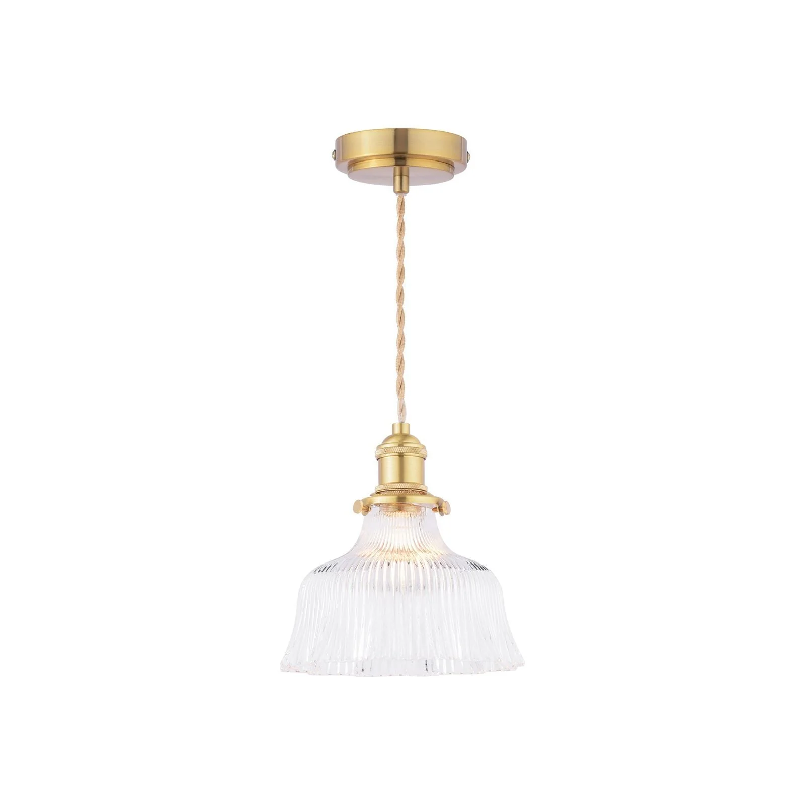 Theodore Pendant Antique Brass and Ribbed Glass - Promotional Offer