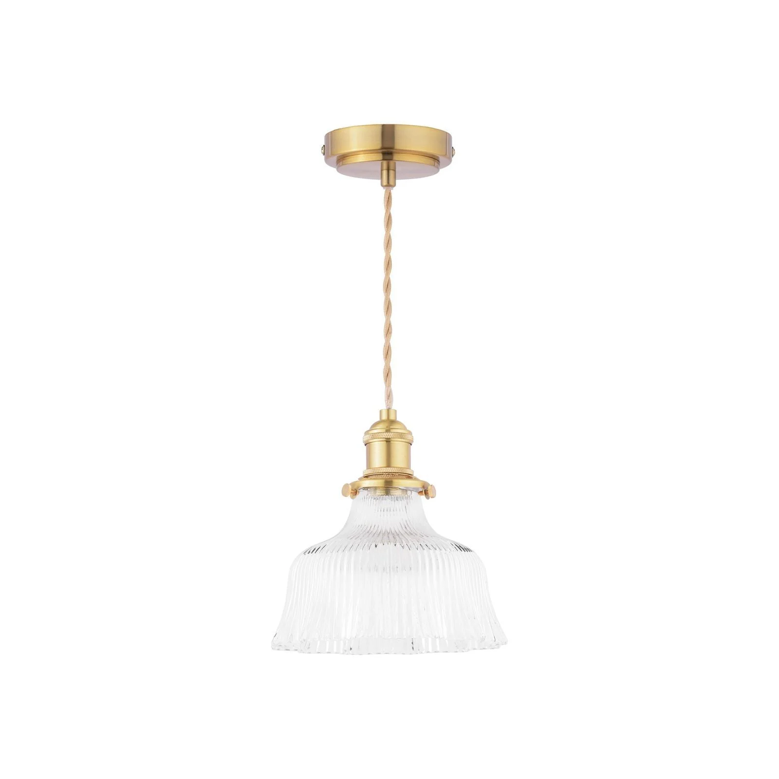 Theodore Pendant Antique Brass and Ribbed Glass - Promotional Offer - Image 2