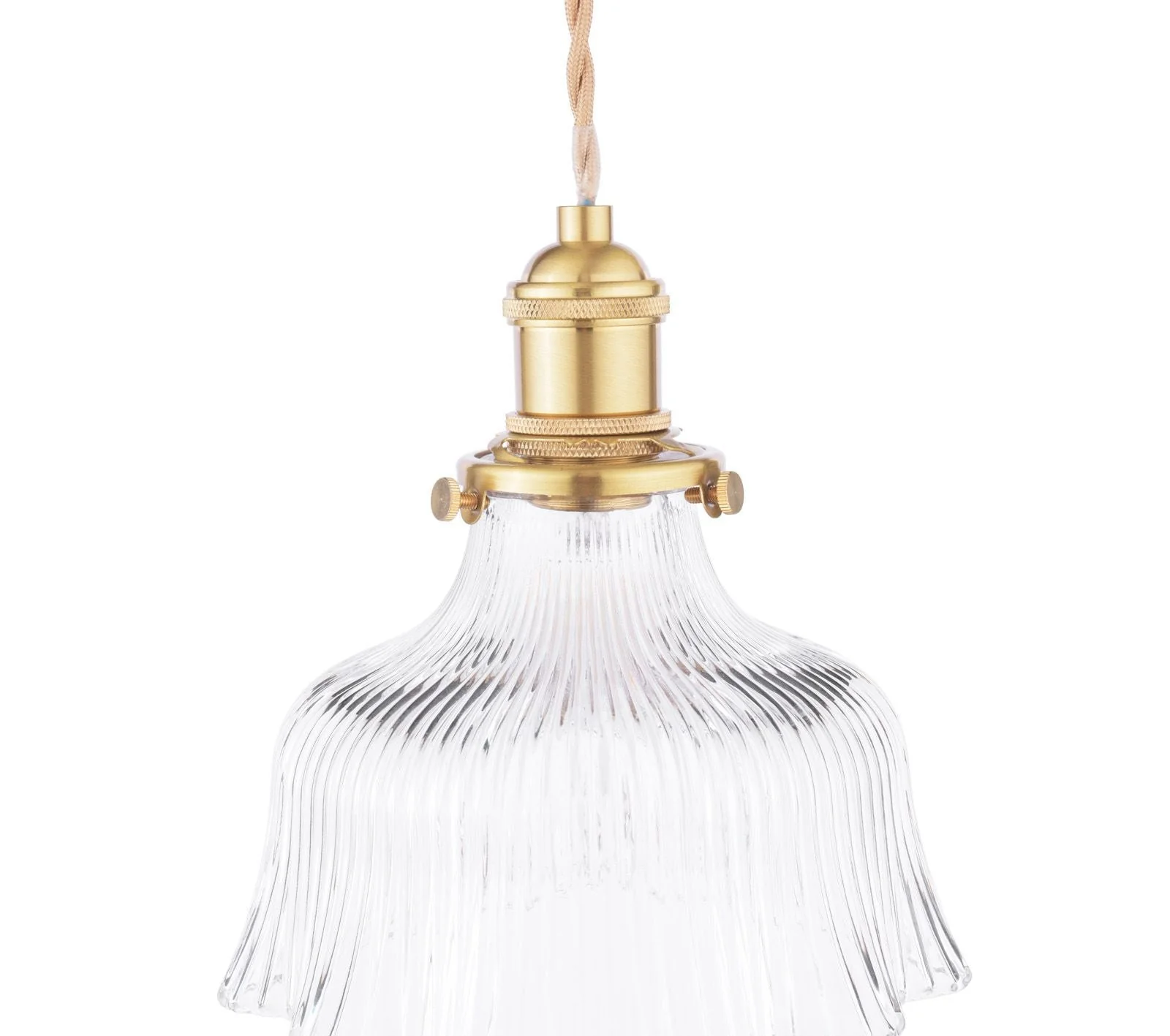 Theodore Pendant Antique Brass and Ribbed Glass - Promotional Offer - Image 3