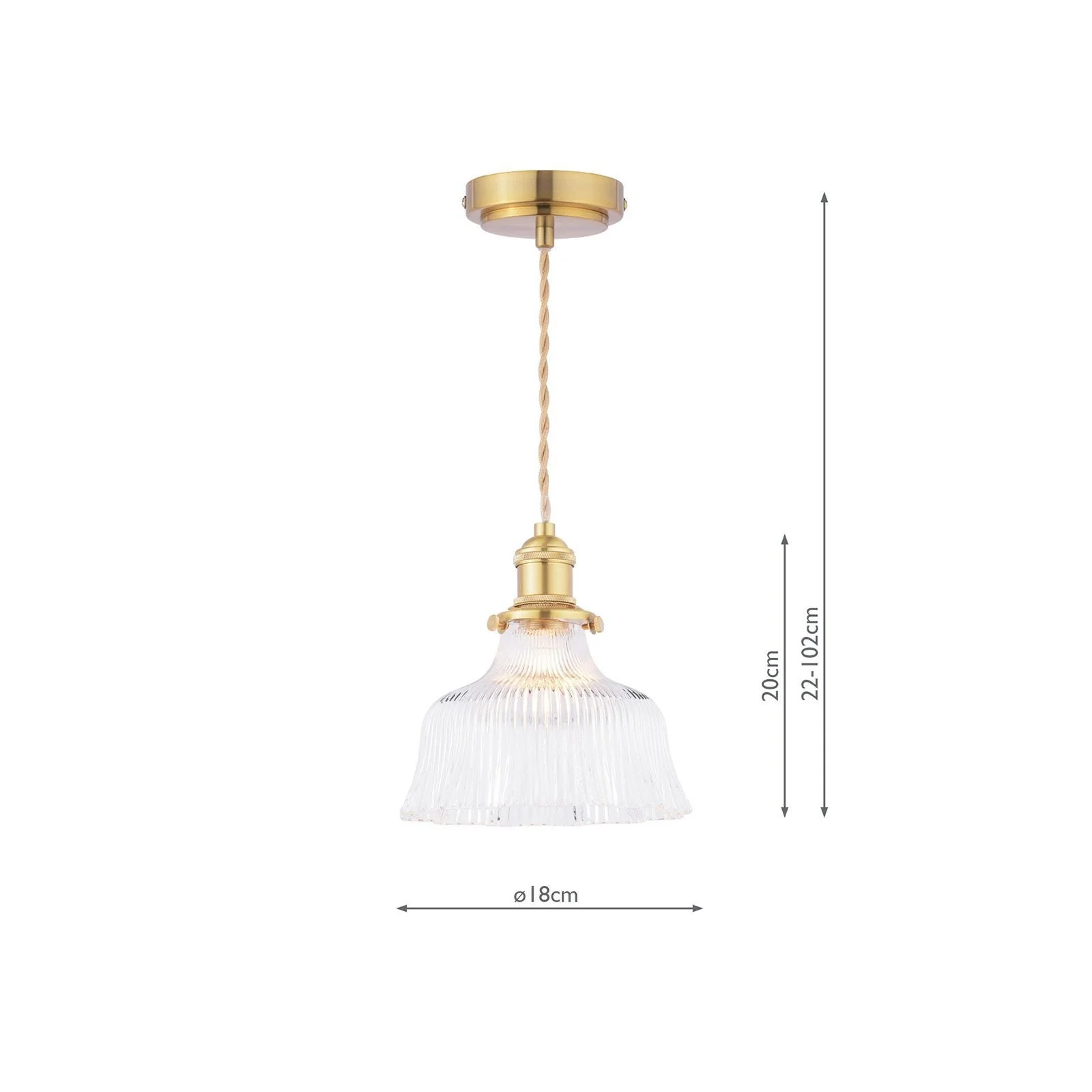 Theodore Pendant Antique Brass and Ribbed Glass - Promotional Offer - Image 5