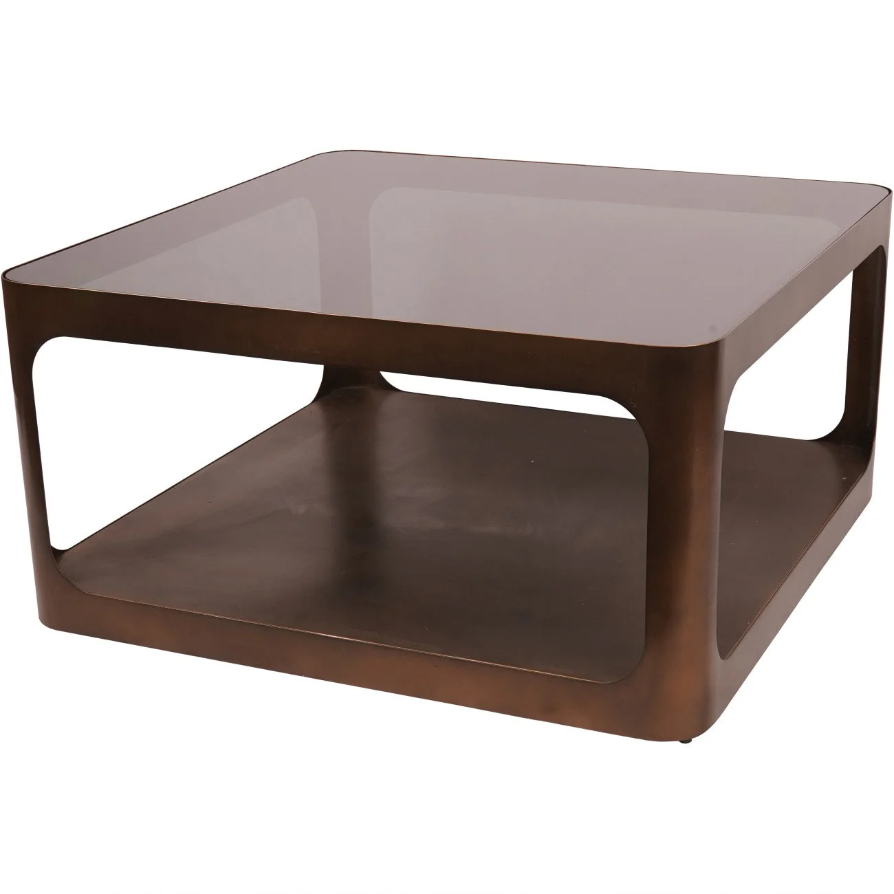 Thorpe Metal and Glass Square Coffee Table - Image 2