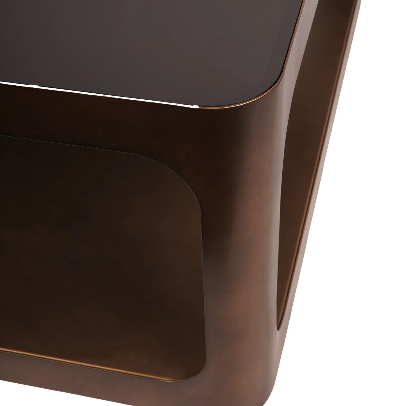 Thorpe Metal and Glass Square Coffee Table - Image 4