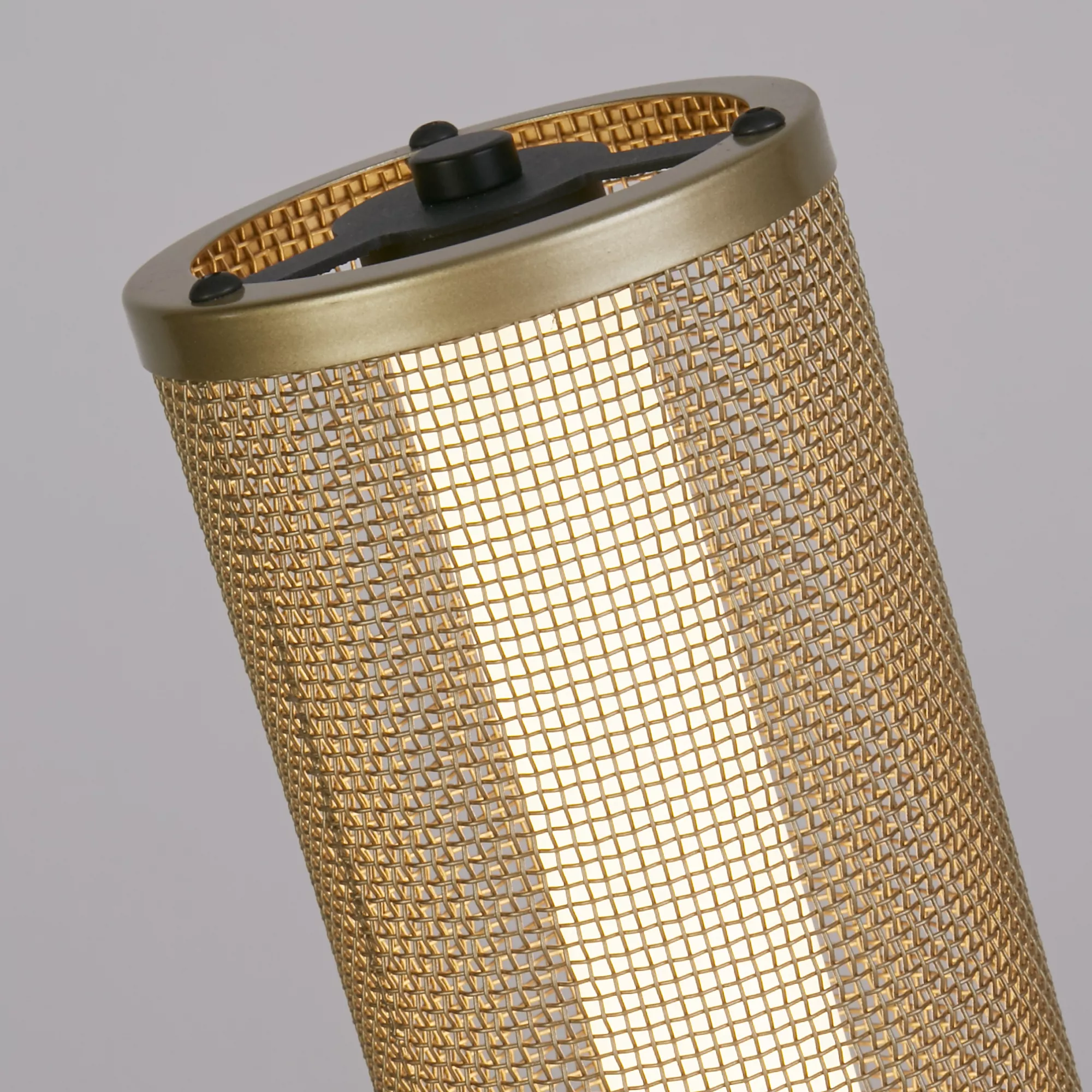 Thread LED Table Lamp- Gold Mesh and Matt Black - Image 3