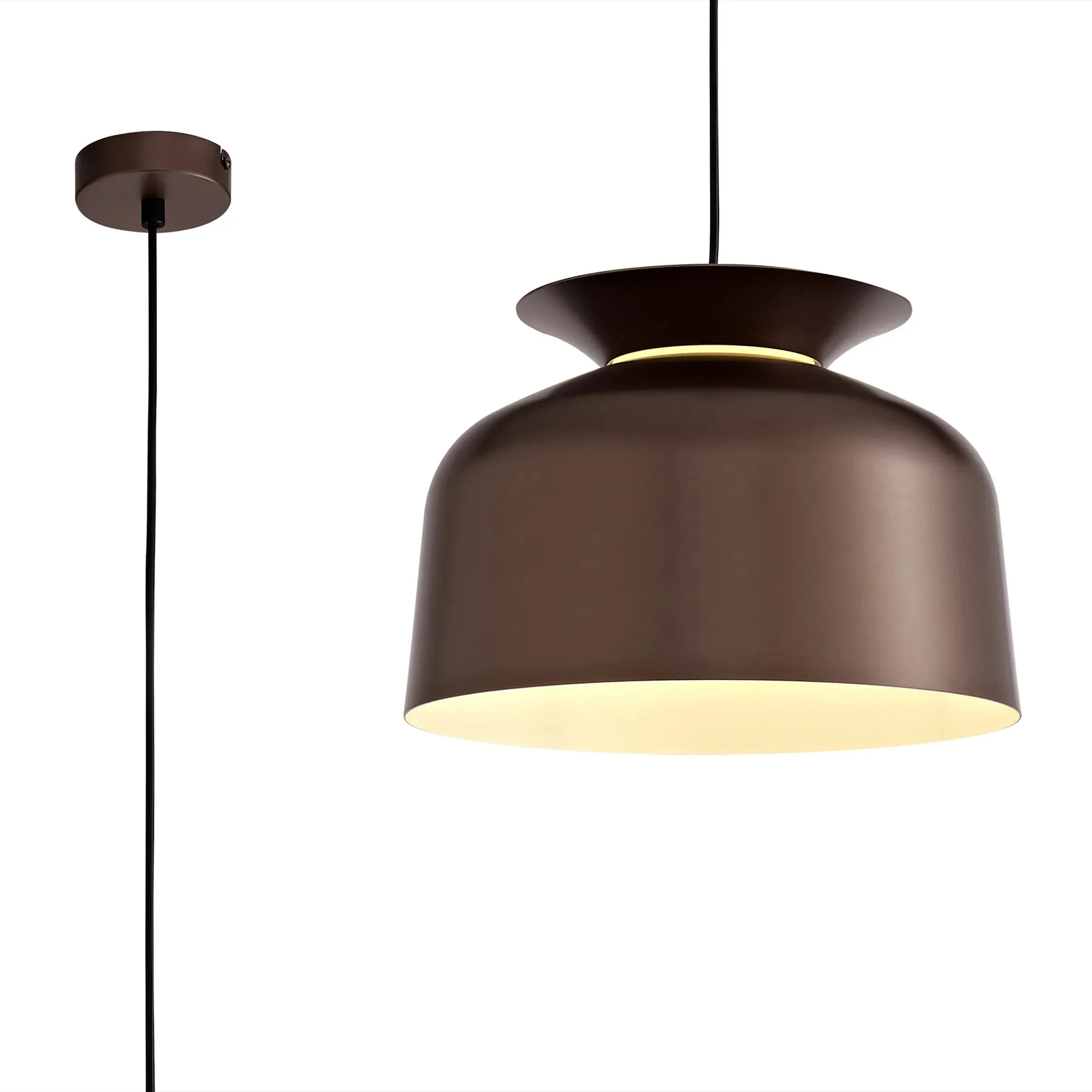 Thurles 1Lt Single Pendant - Nickel/Coffee - Image 5