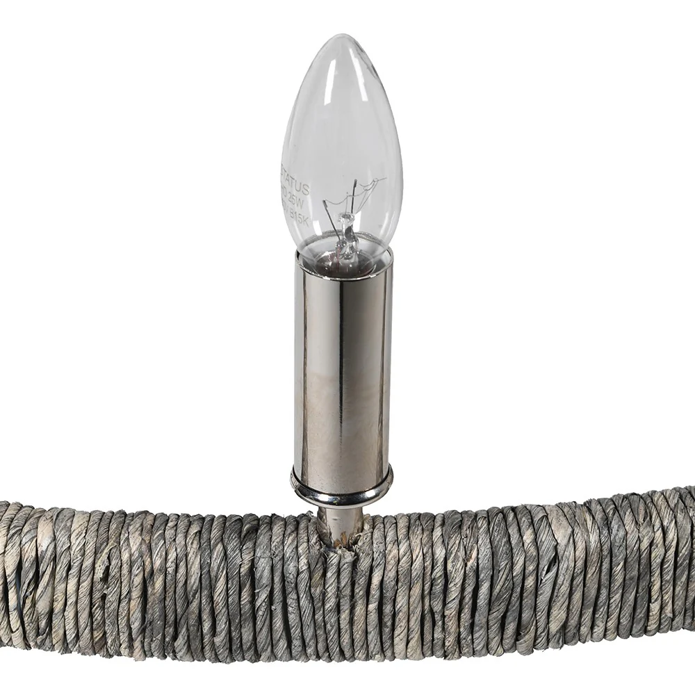 Thurso 8 Bulb Silver Hoop Chandelier - Image 3