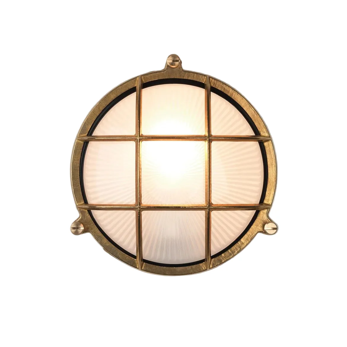 Thurso Oval/Round  Bathroom Wall Light IP44 - Coastal Natural Brass Finish - Image 2