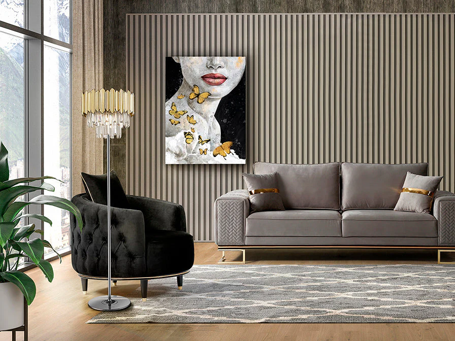 Tiara 3Lt Crystal Floor Lamp - Gold - Image 5