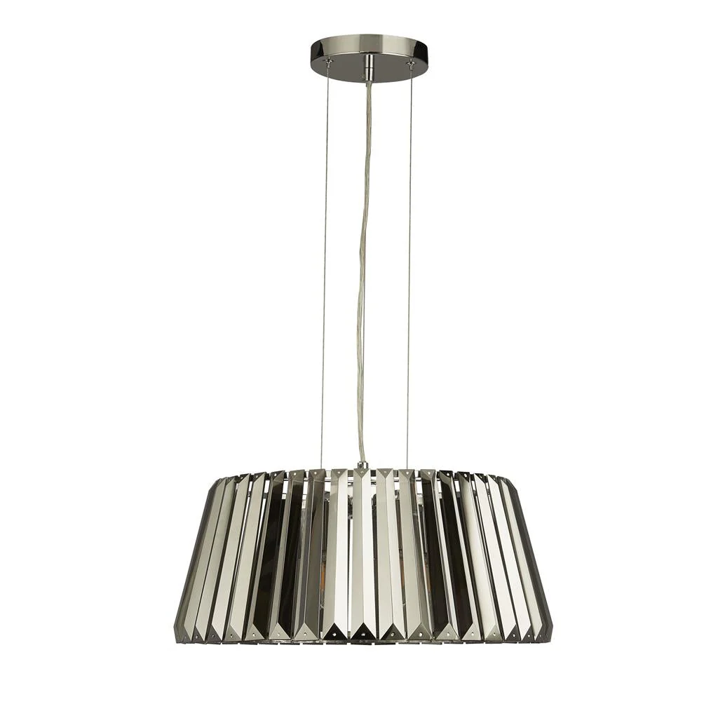 Tiara 5Lt Crystal Ceiling Light to Semi-Flush - Chrome Metal & Clear/Smoked Glass - Image 2