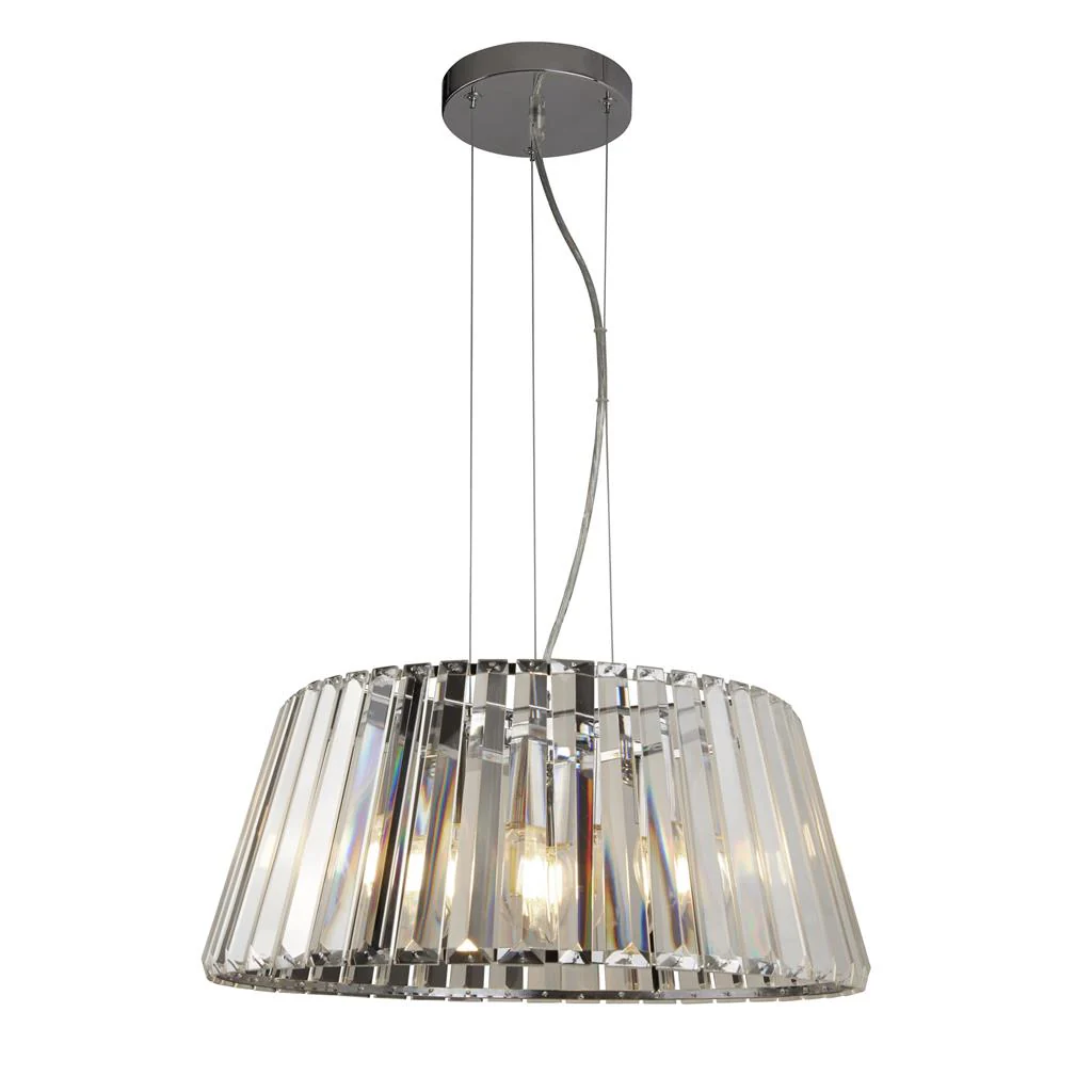 Tiara 5Lt Crystal Ceiling Light to Semi-Flush - Chrome Metal & Clear/Smoked Glass - Image 5