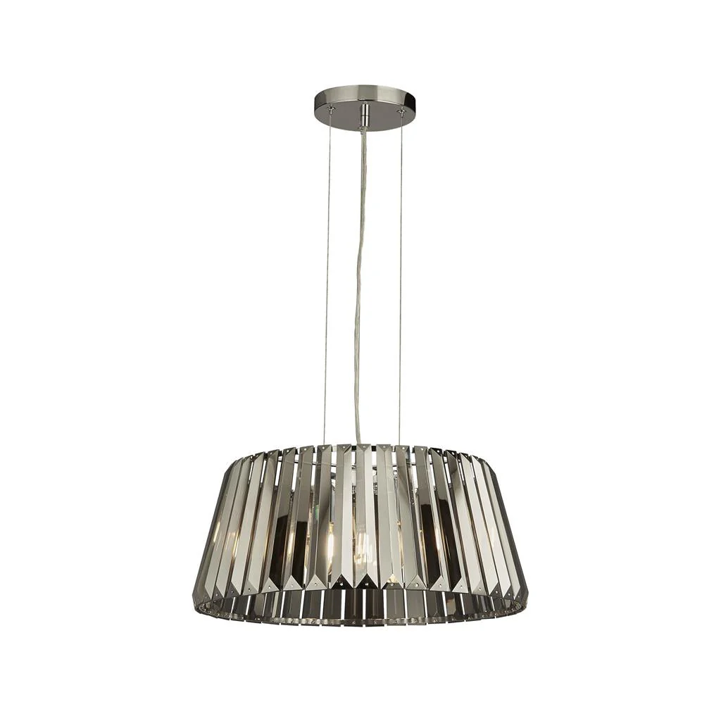Tiara 5Lt Crystal Ceiling Light to Semi-Flush - Chrome Metal & Clear/Smoked Glass - Image 6