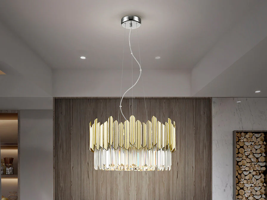 Tiara Crystal Ceiling Light - Chrome & Clear/Gold & Clear Finish - Image 2