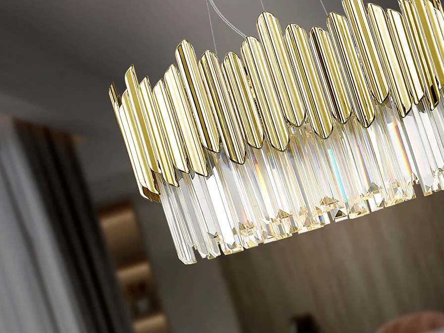 Tiara Crystal Ceiling Light - Chrome & Clear/Gold & Clear Finish - Image 4