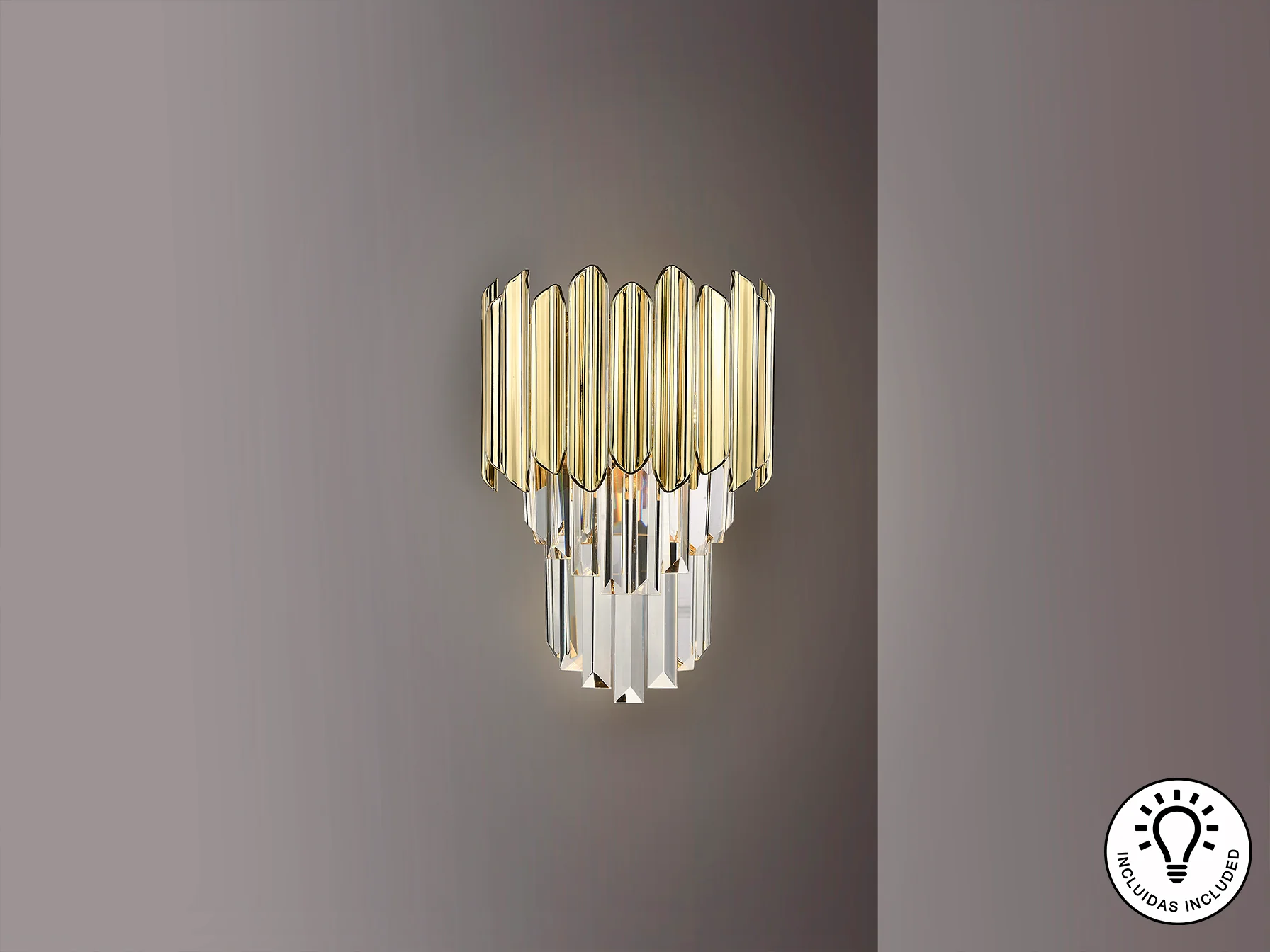 Tiara 1Lt  Wall Lamp- Chrome-Gold - Image 3