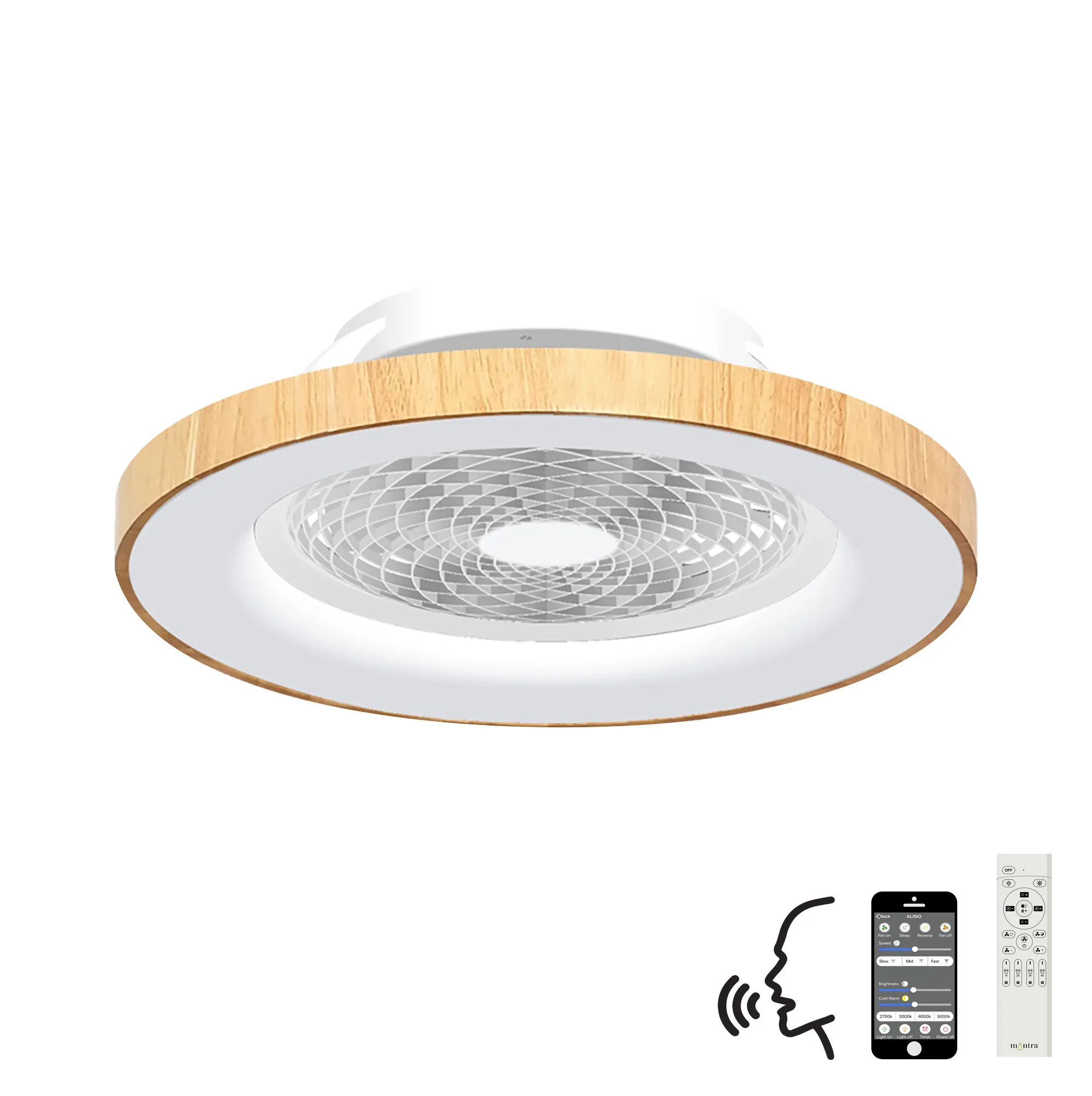 Tibet LED Light Fan, Alexa/Google Voice Controls - Various Finishes - Image 4