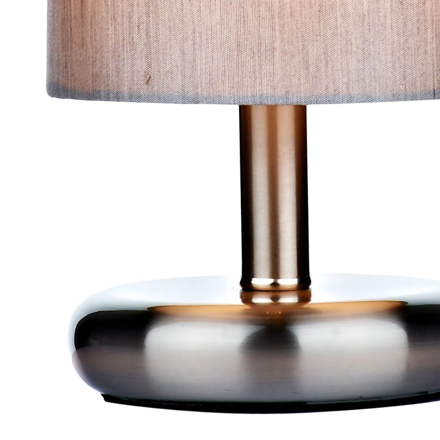 Tico Touch Table Lamp Satin Chrome With Grey/Ivory Shade E14 - Image 3