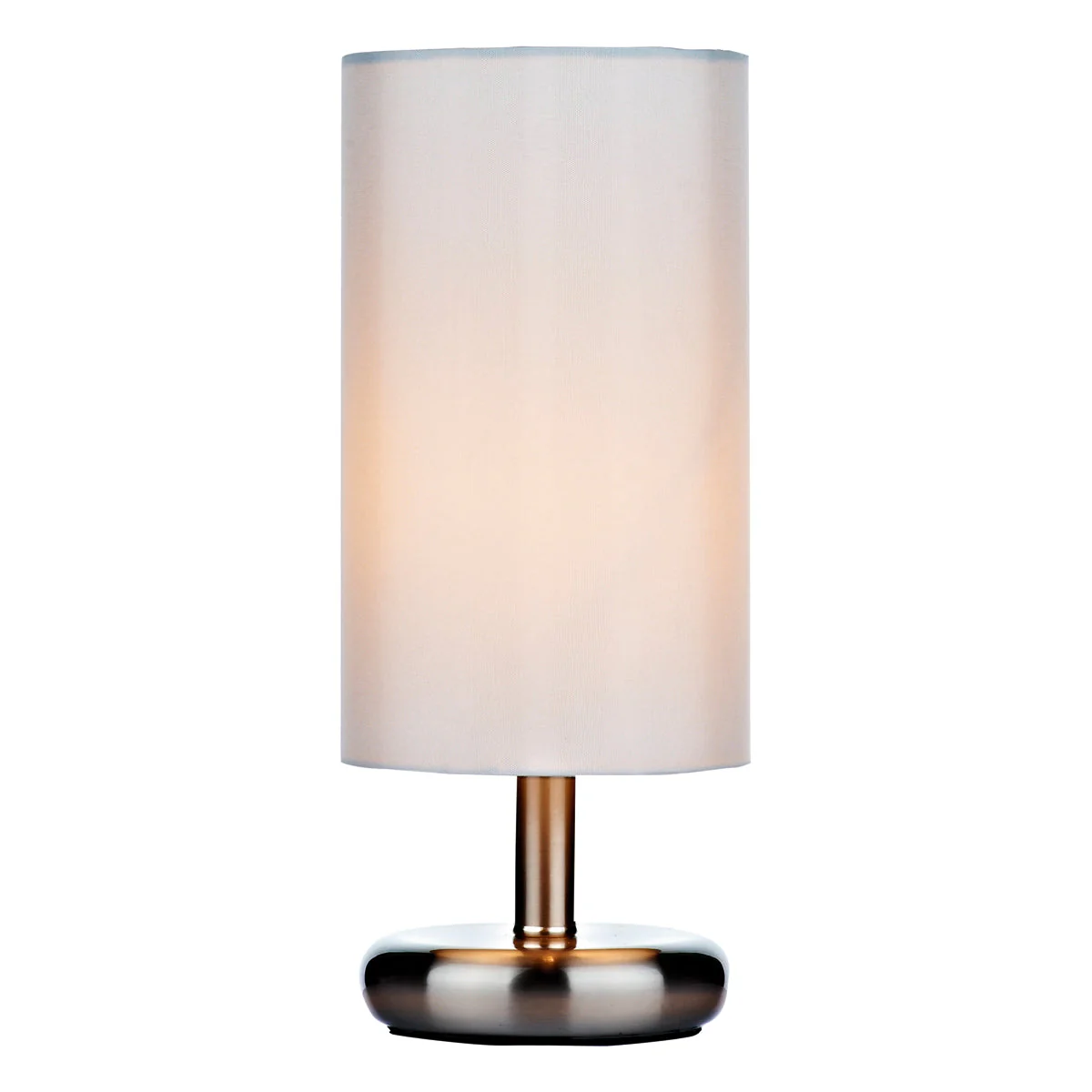 Tico Touch Table Lamp Satin Chrome With Grey/Ivory Shade E14 - Image 8