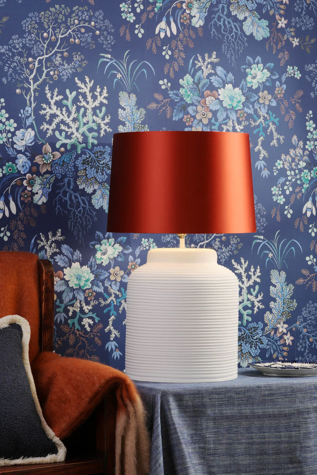 Tidal Table Lamp Rose/White Finish With Bespoke Base Only E27 - Image 11