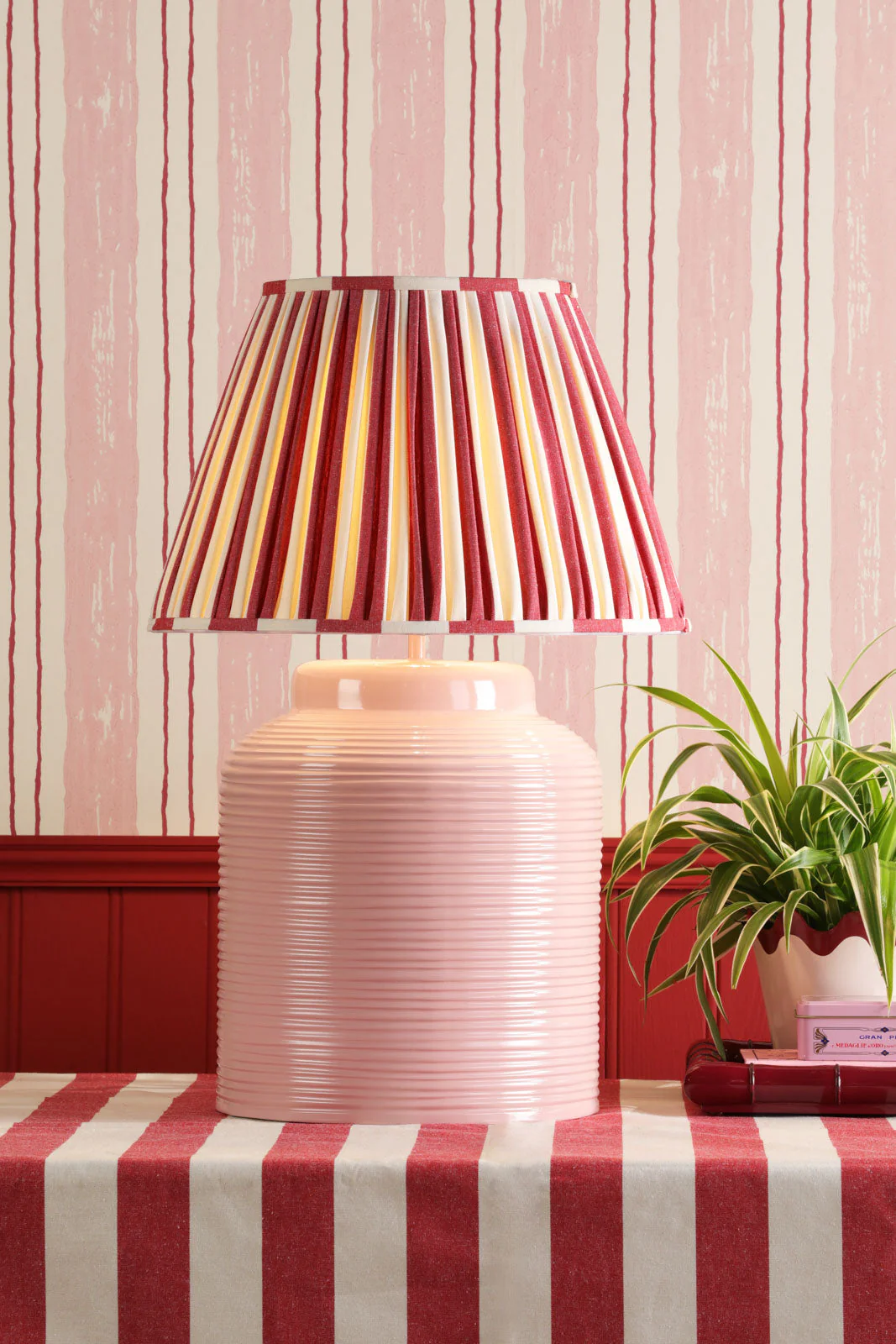 Tidal Table Lamp Rose/White Finish With Bespoke Base Only E27 - Image 8