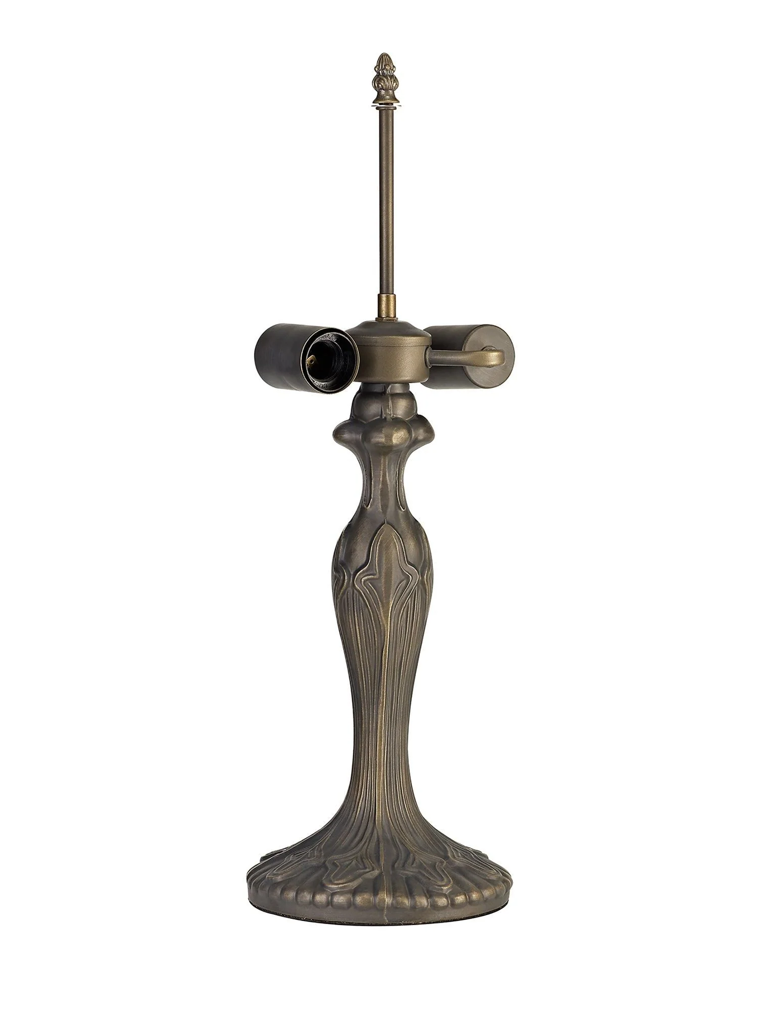Tiffy 1 Light Curved Table Lamp E27 With 30cm Tiffany Shade, Amber/Cream/Crystal/Aged Antique Brass - Image 11