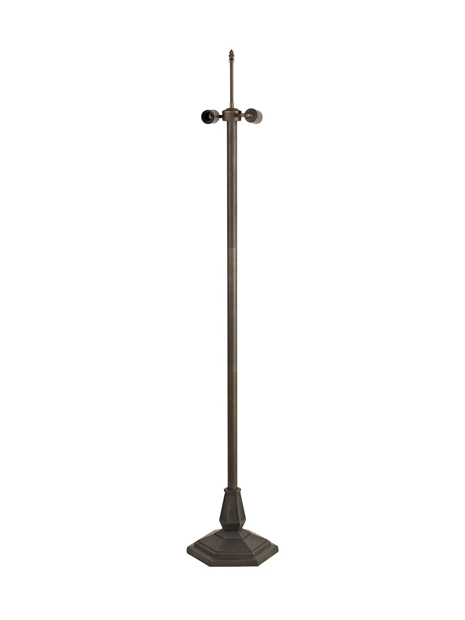 Tiffy 2 Light Leaf/Octagonal/Stepped Design Floor Lamp E27 With 30/40cm Tiffany Shade, Amber/Cream/Crystal/Aged Antique Brass - Image 10