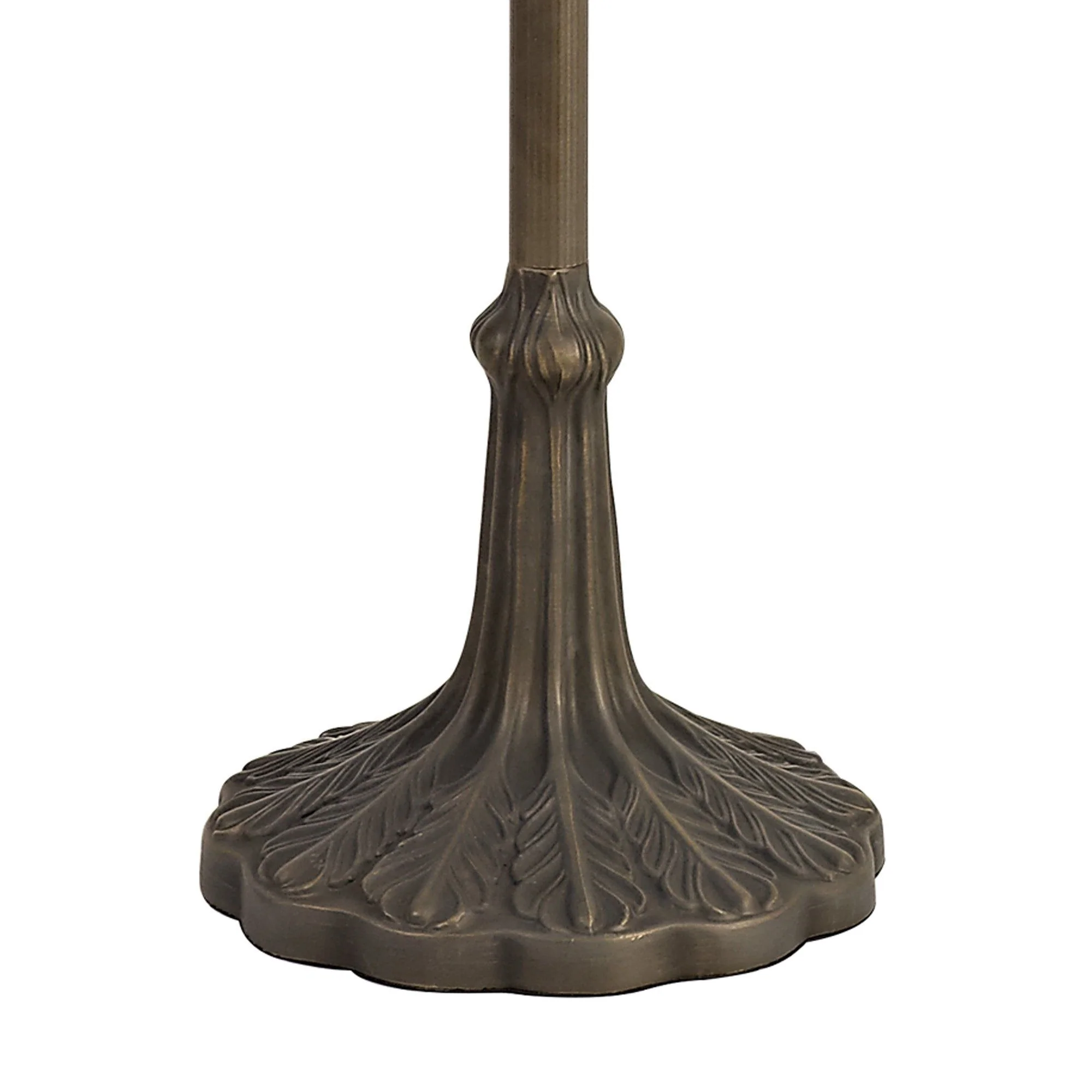 Tiffy 2 Light Leaf/Octagonal/Stepped Design Floor Lamp E27 With 30/40cm Tiffany Shade, Amber/Cream/Crystal/Aged Antique Brass - Image 4