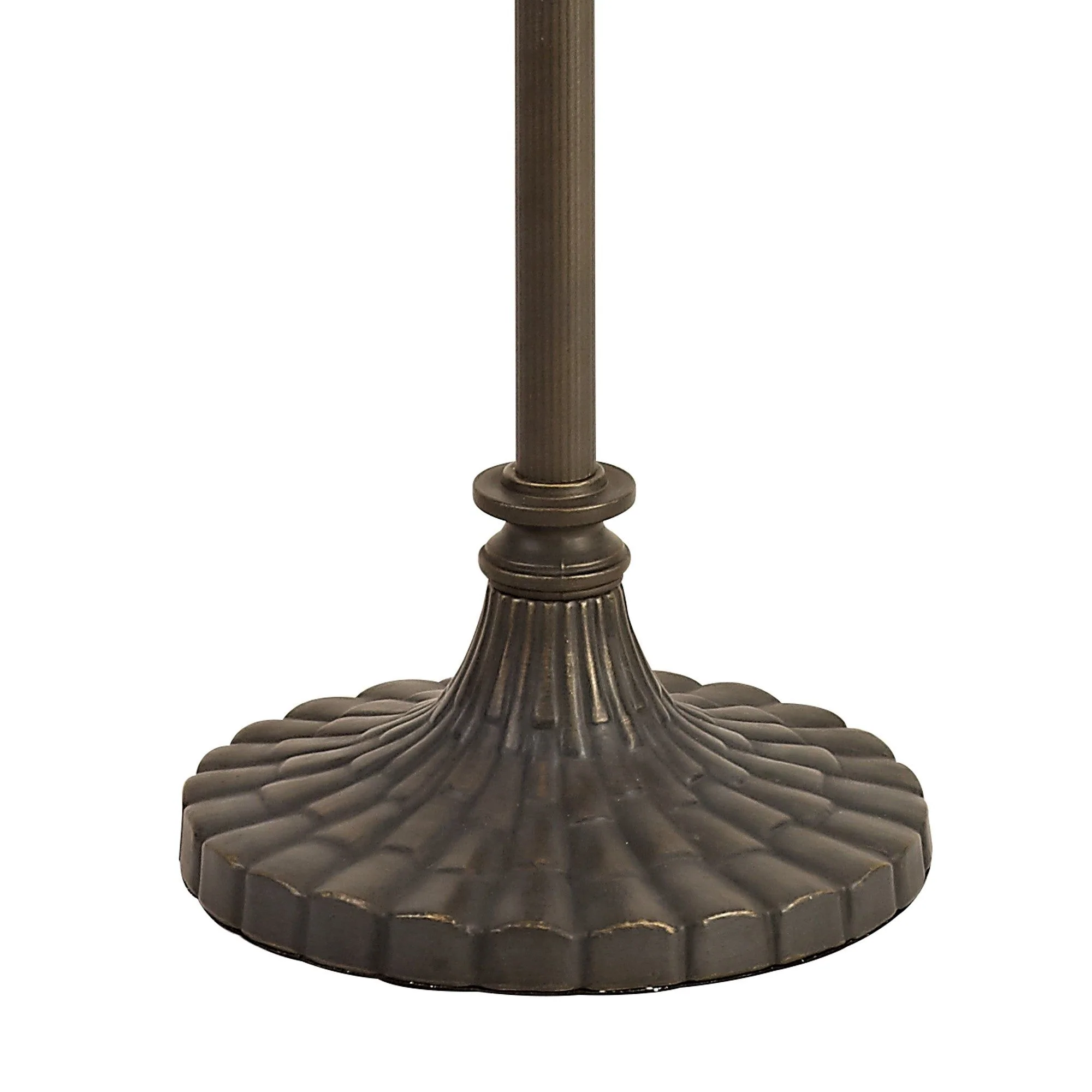 Tiffy 2 Light Leaf/Octagonal/Stepped Design Floor Lamp E27 With 30/40cm Tiffany Shade, Amber/Cream/Crystal/Aged Antique Brass - Image 6