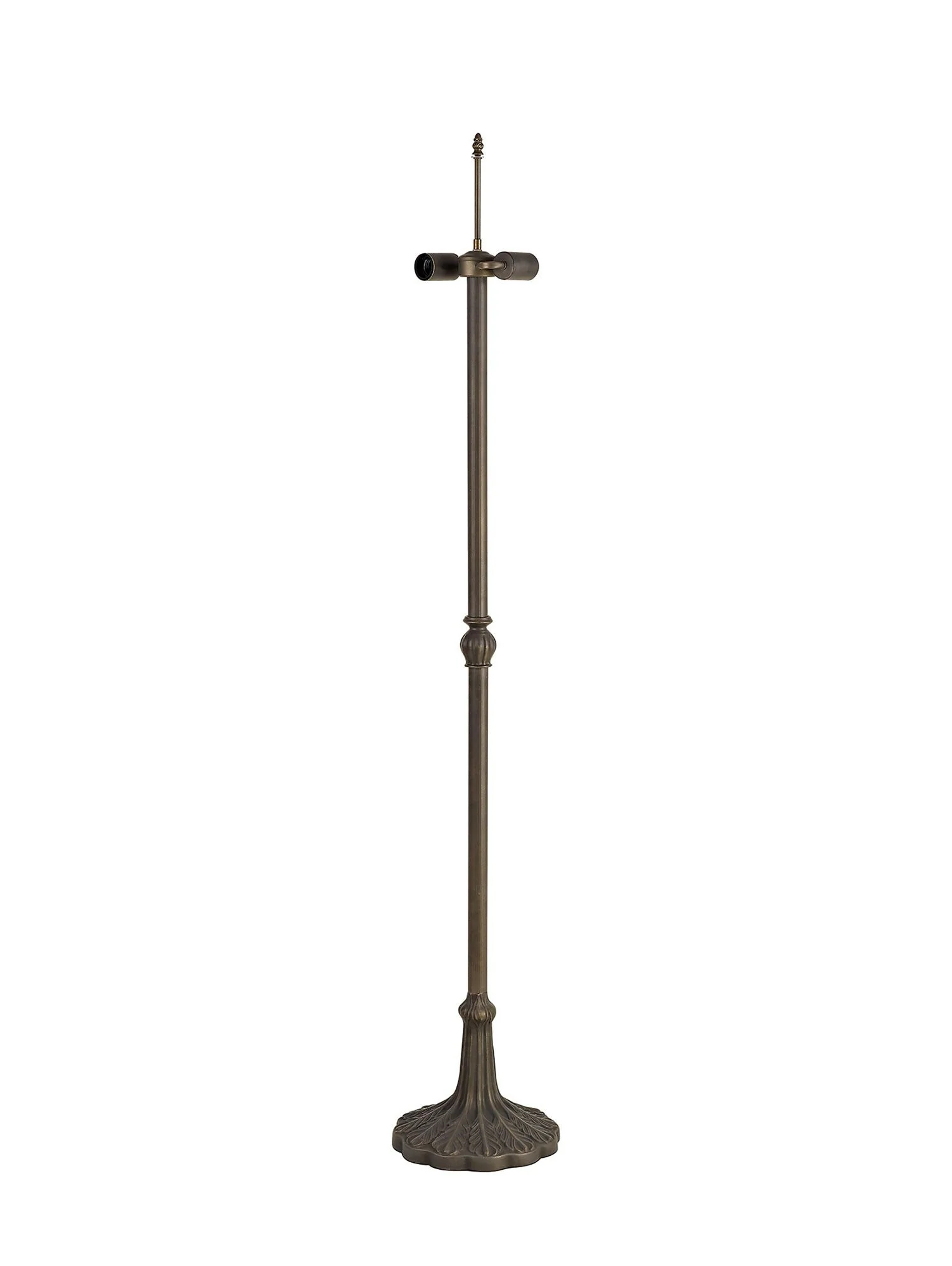 Tiffy 2 Light Leaf/Octagonal/Stepped Design Floor Lamp E27 With 30/40cm Tiffany Shade, Amber/Cream/Crystal/Aged Antique Brass - Image 9