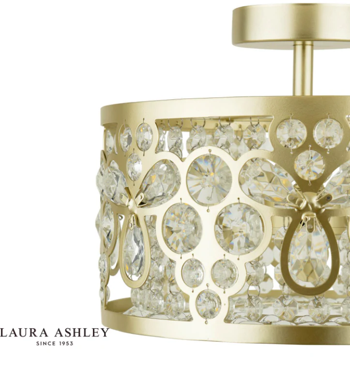 Tilbrook 3/4 Light Flush Matt Champagne and Crystal - Image 2