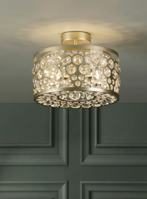Tilbrook 3/4 Light Flush Matt Champagne and Crystal - Image 4